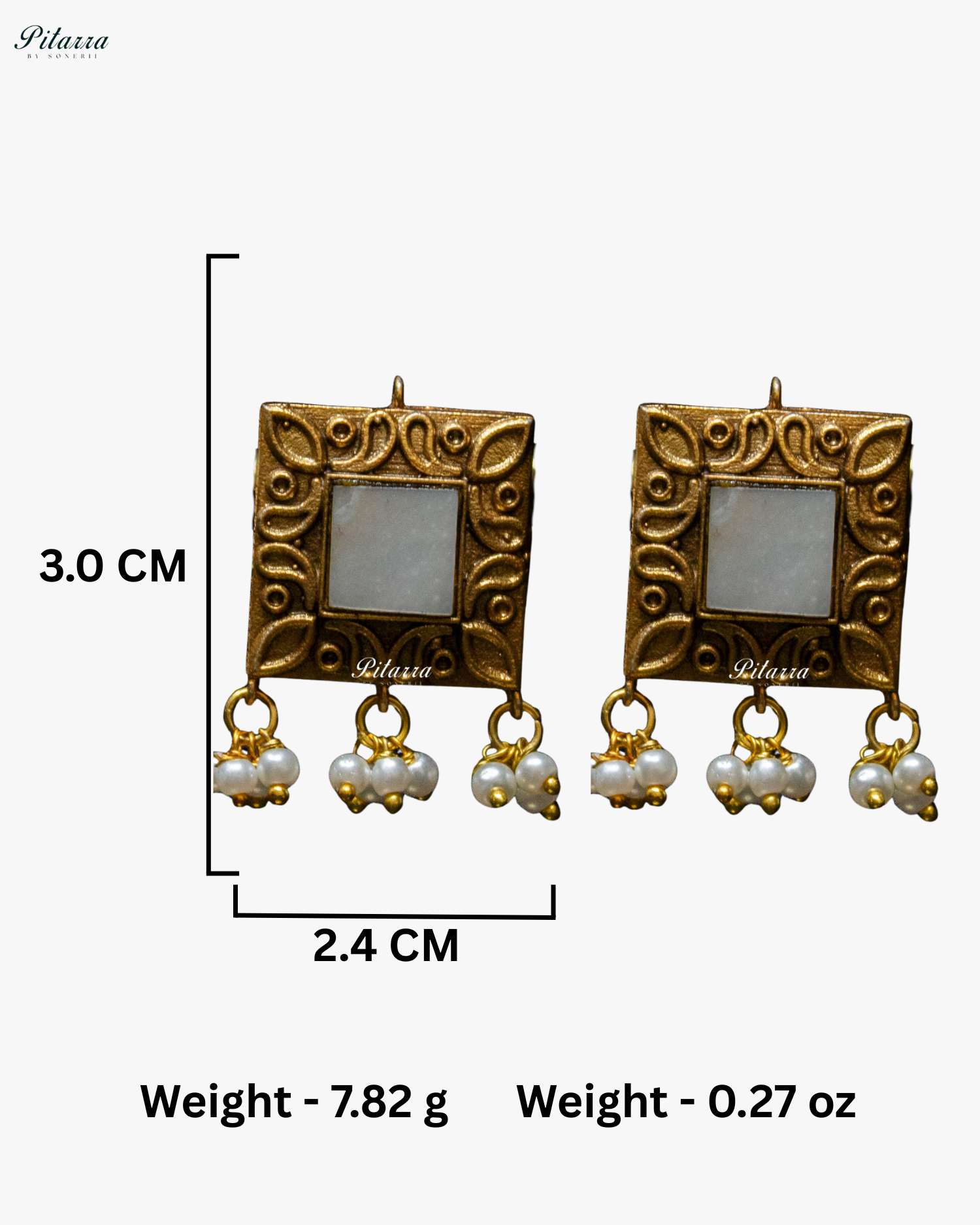 Square MOP Golden Tone Kundan Choker Set