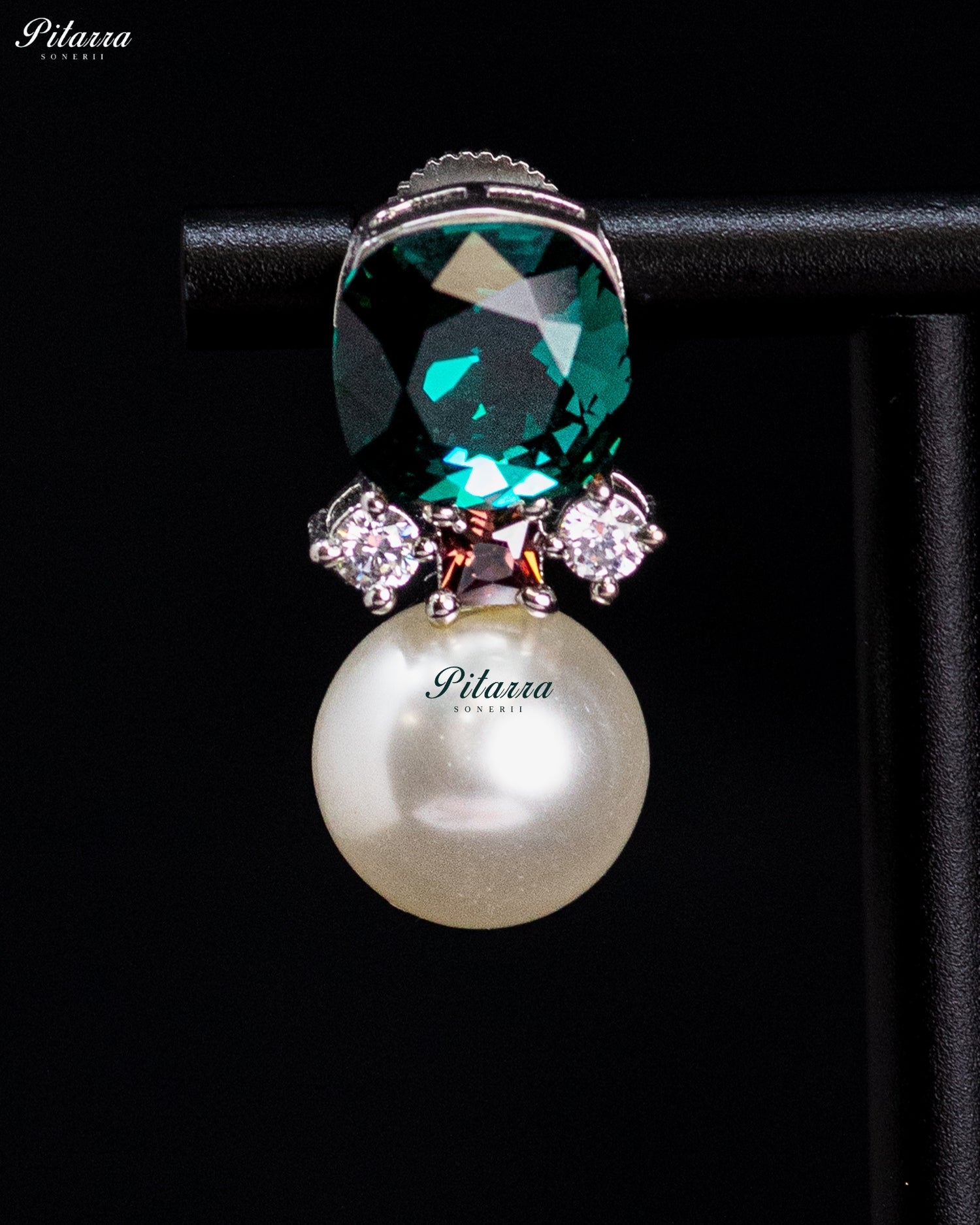 Emerald Pearl Radiance Crystal Earrings