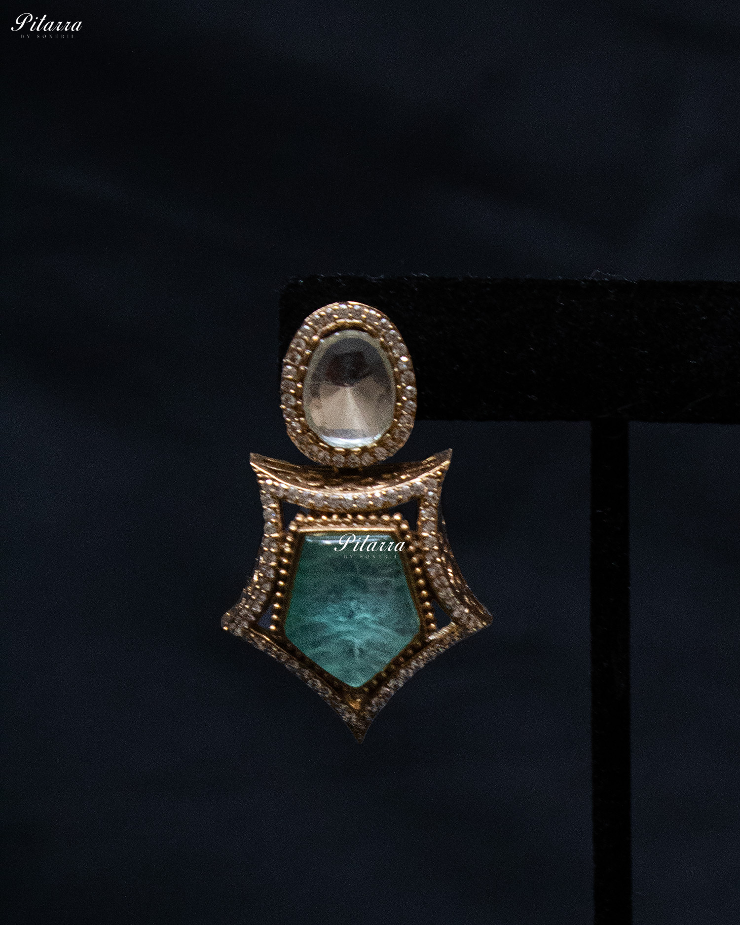 Mint Green Stone Halsi Polki Kundan Necklace Set