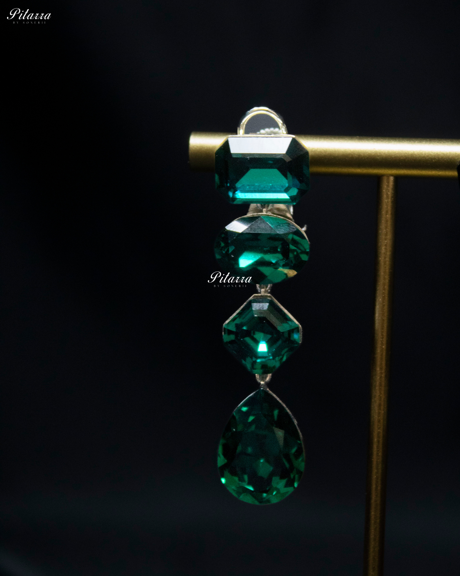 Multi Emerald Stone Crystal Necklace Set