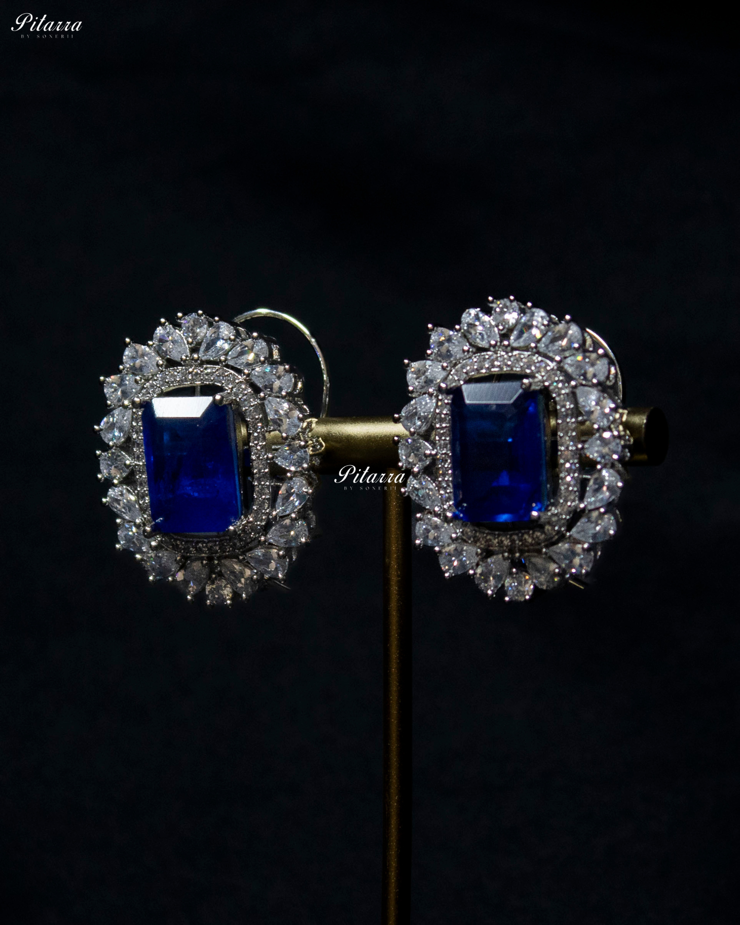 Sapphire Blue Stone Royal Crystal Choker Set
