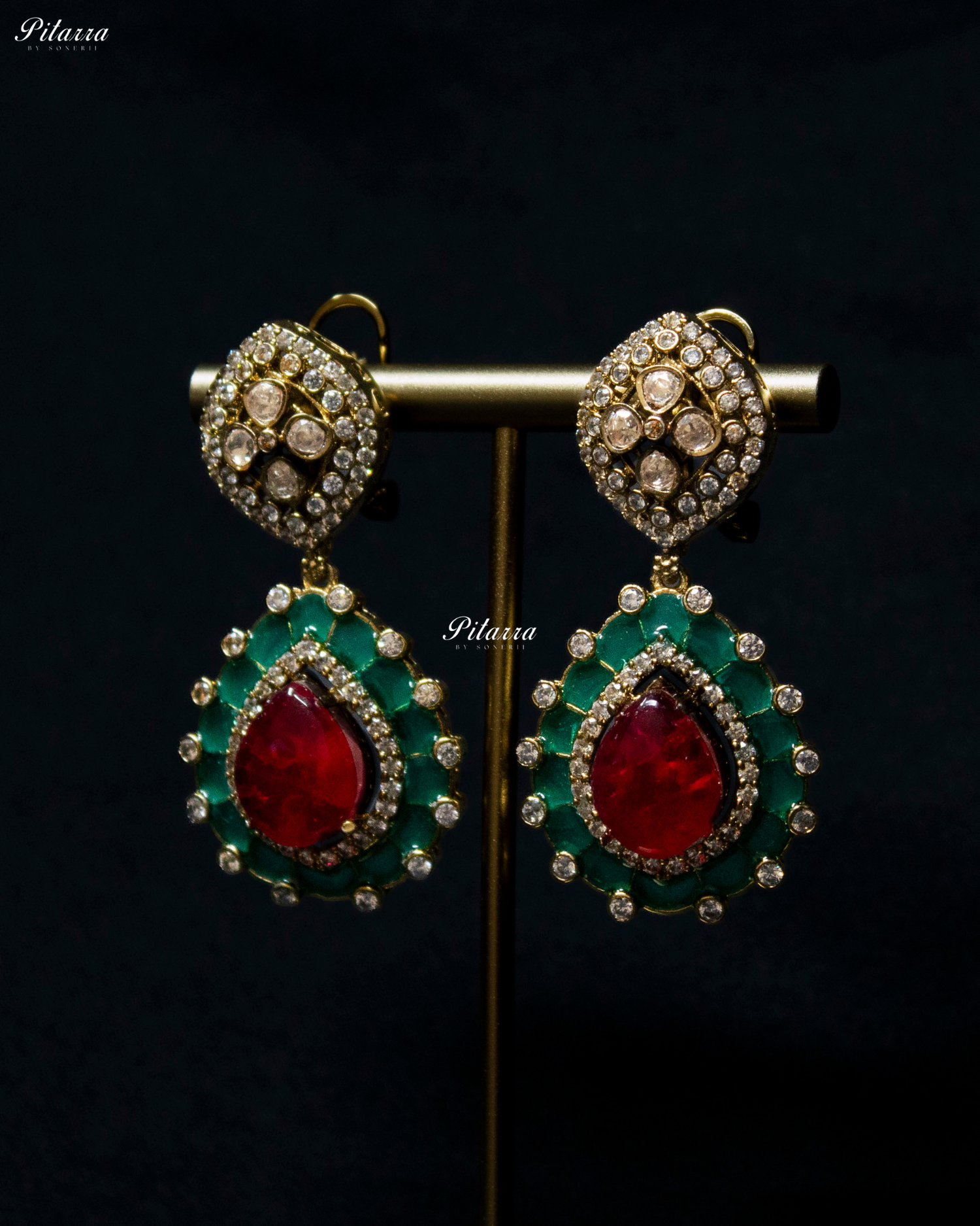 Multi Stone Handcrafted Emerald Finish Kundan Choker Set