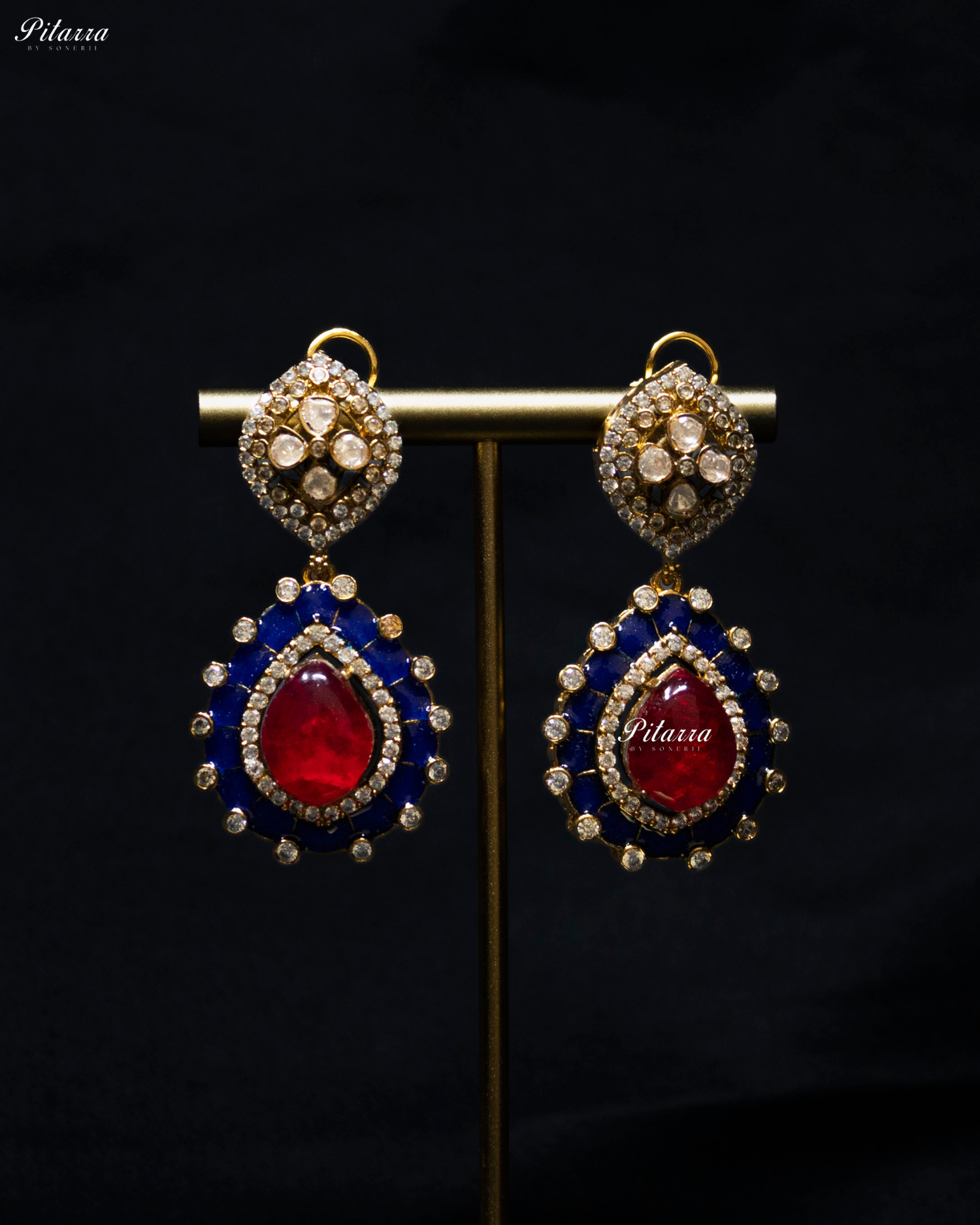 Multi Stone Handcrafted Blue Finish Kundan Choker Set