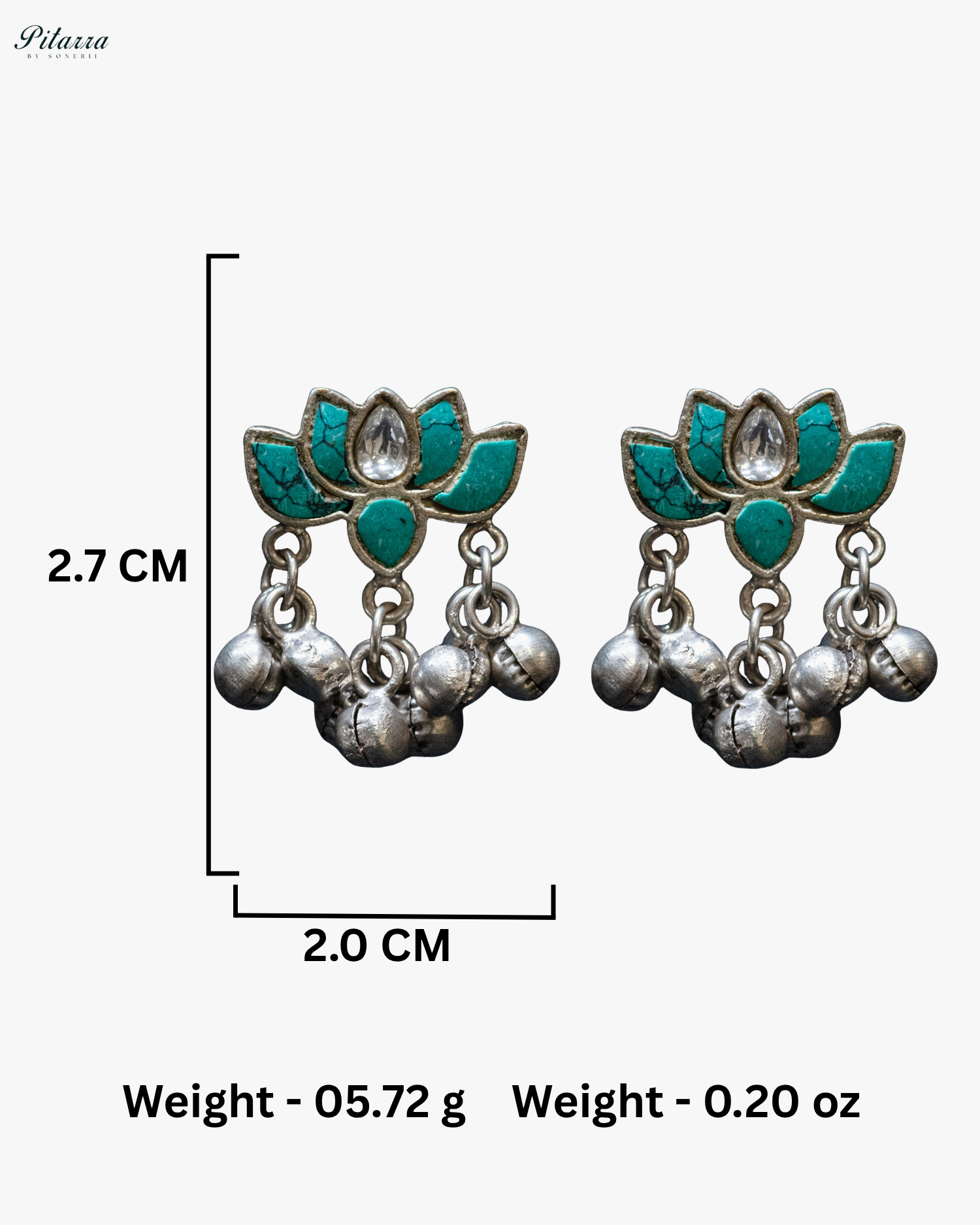 Turquoise Stone Peacock Ganesha Silver Look Alike Pendant Set