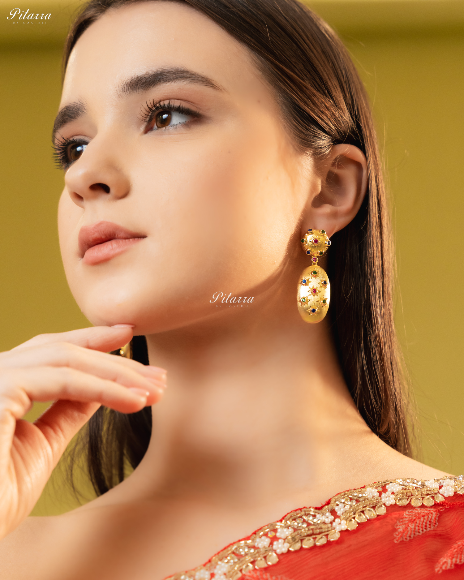 Multi Color Stones 92.5 silver Earrings