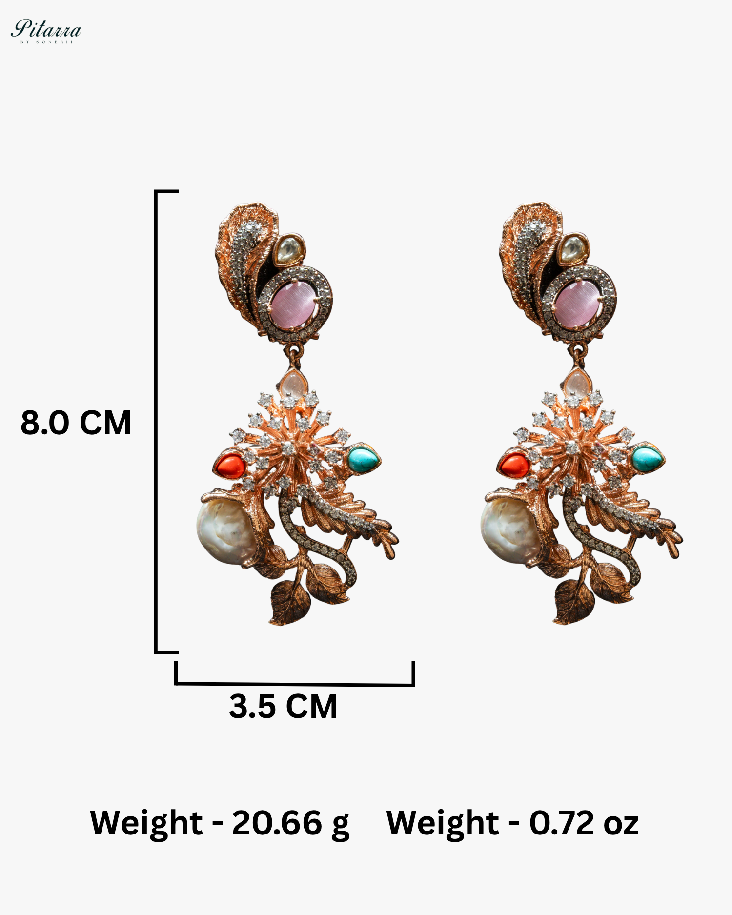 Multicolored in Rose Gold polish Necklace set
