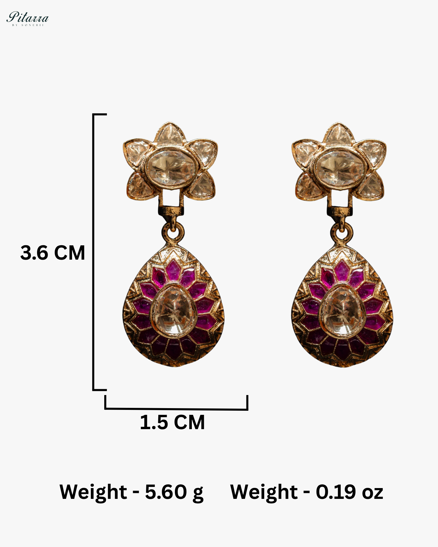 Pink Floral Polki Kundan Pendant Set