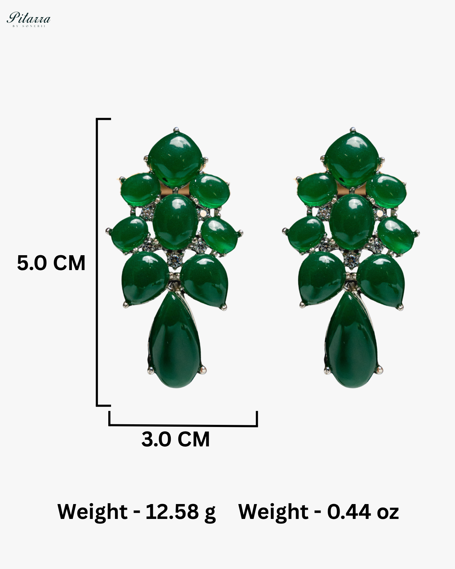 Green Doublet Drop Earrings