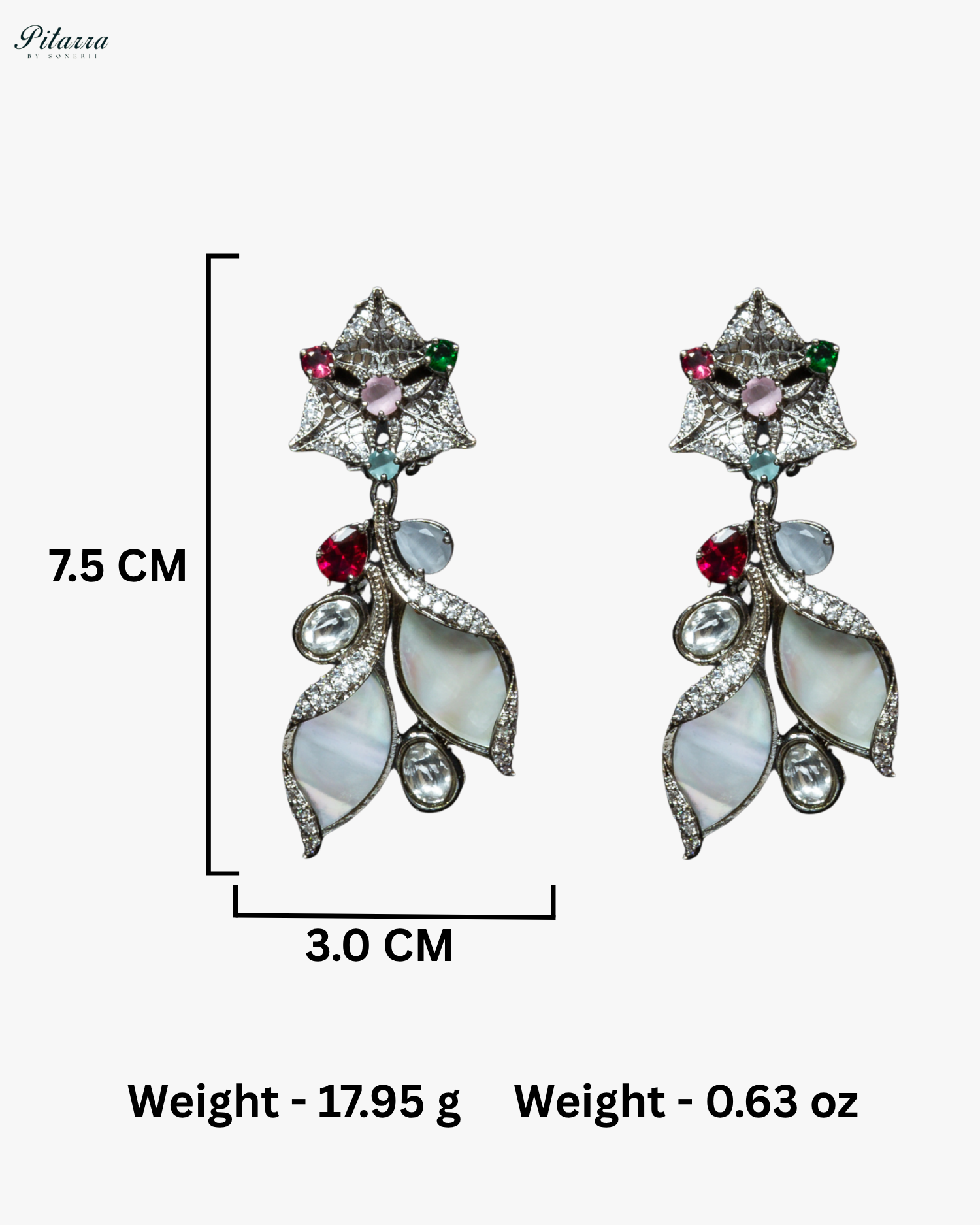 Silver Floral Multi Color Fusion Necklace