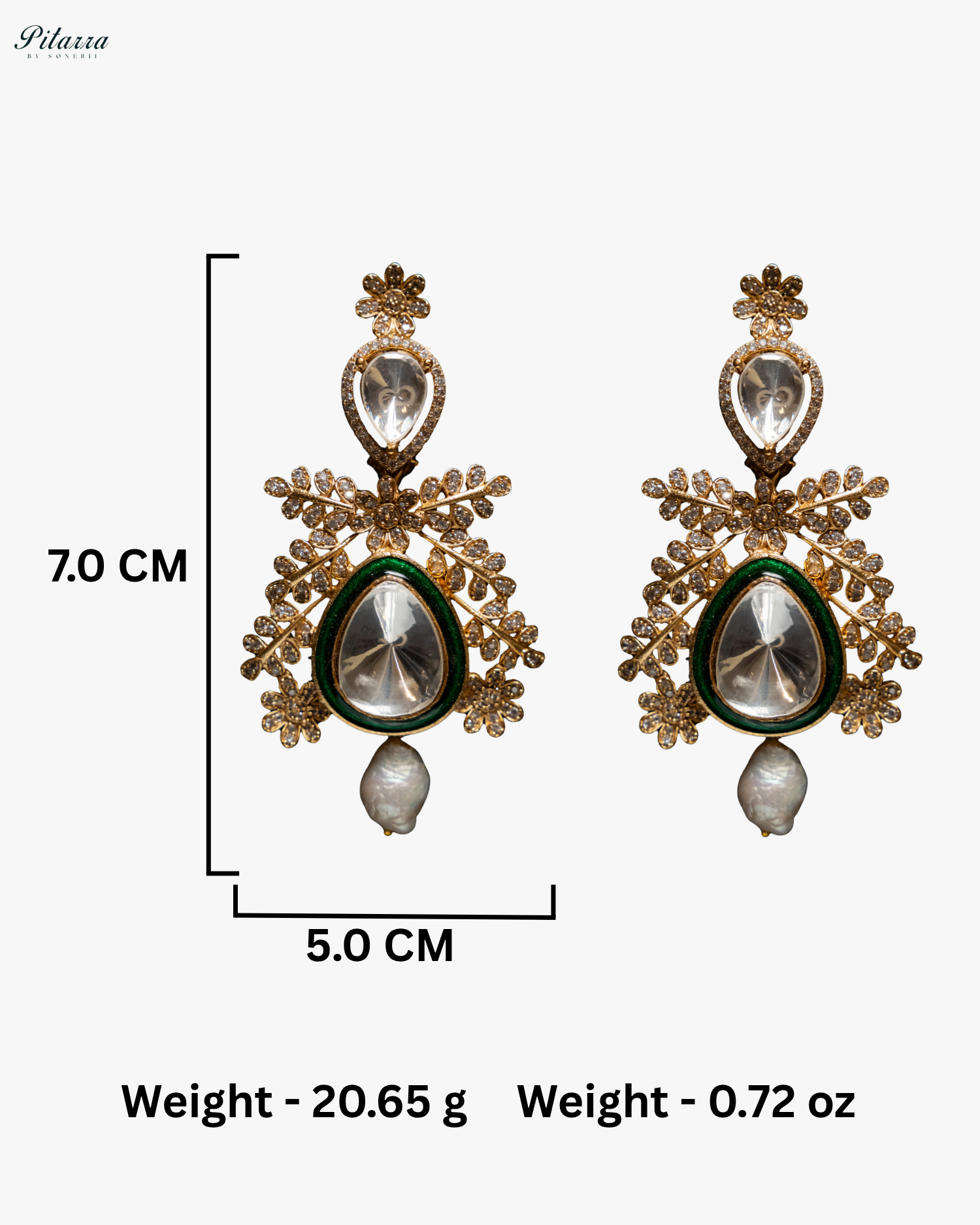 White Crystal Studed Kundan Necklace Set