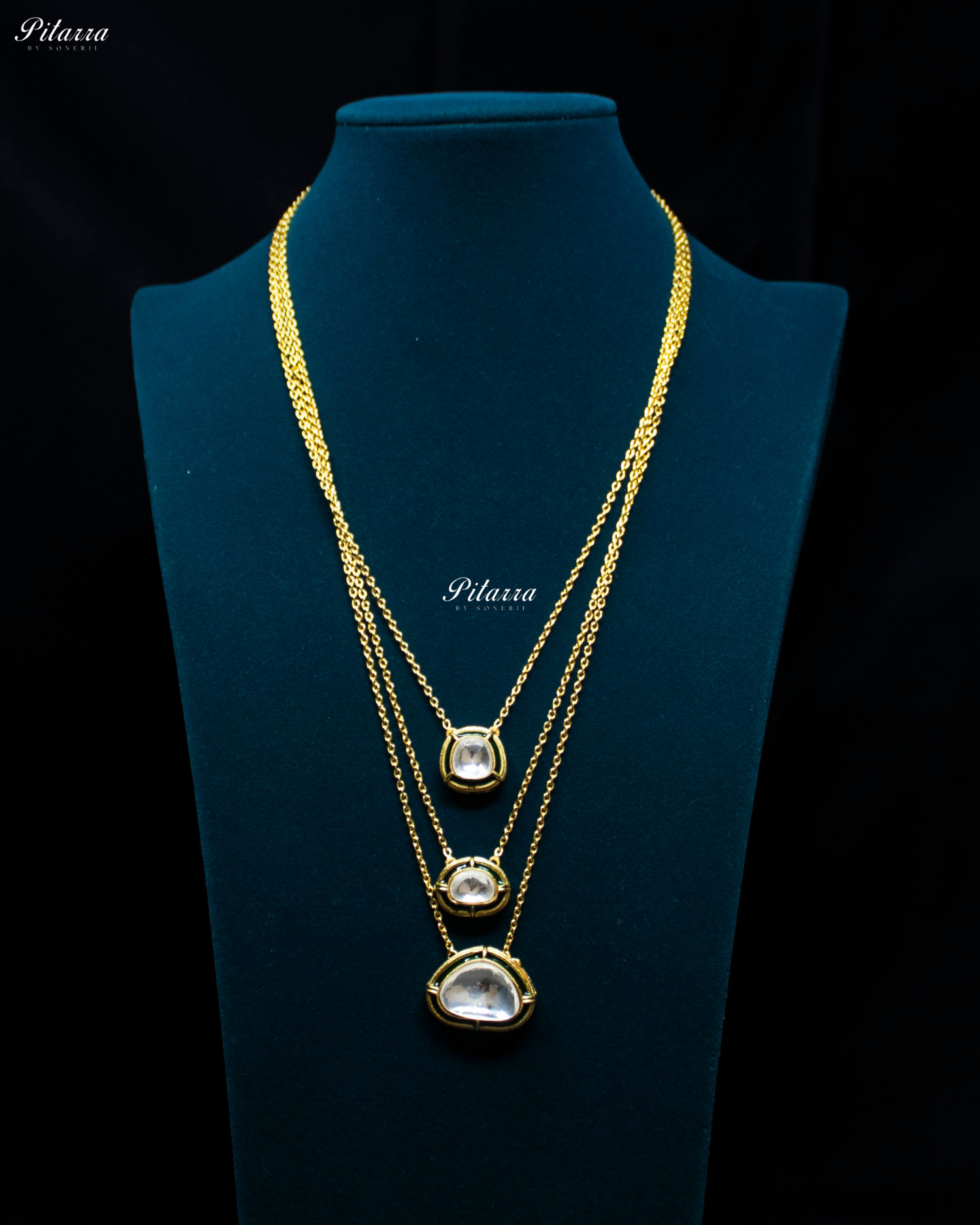 Six Layered Cascade Kundan Chain Necklace