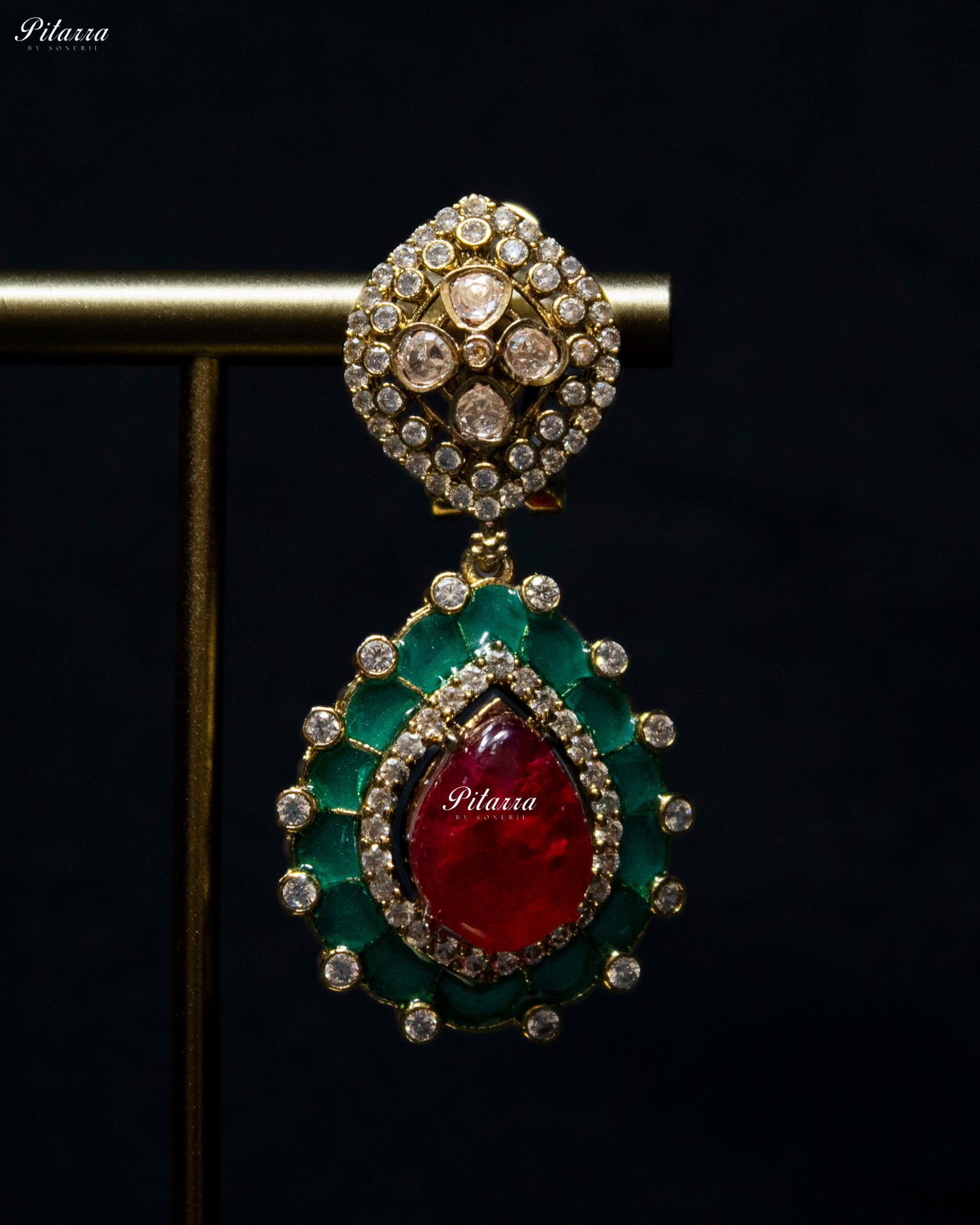 Multi Stone Handcrafted Emerald Finish Kundan Choker Set