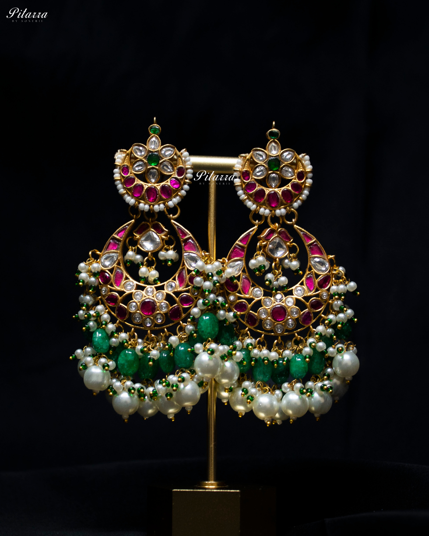 Pink Crystals Exclusive Kundan Necklace Set