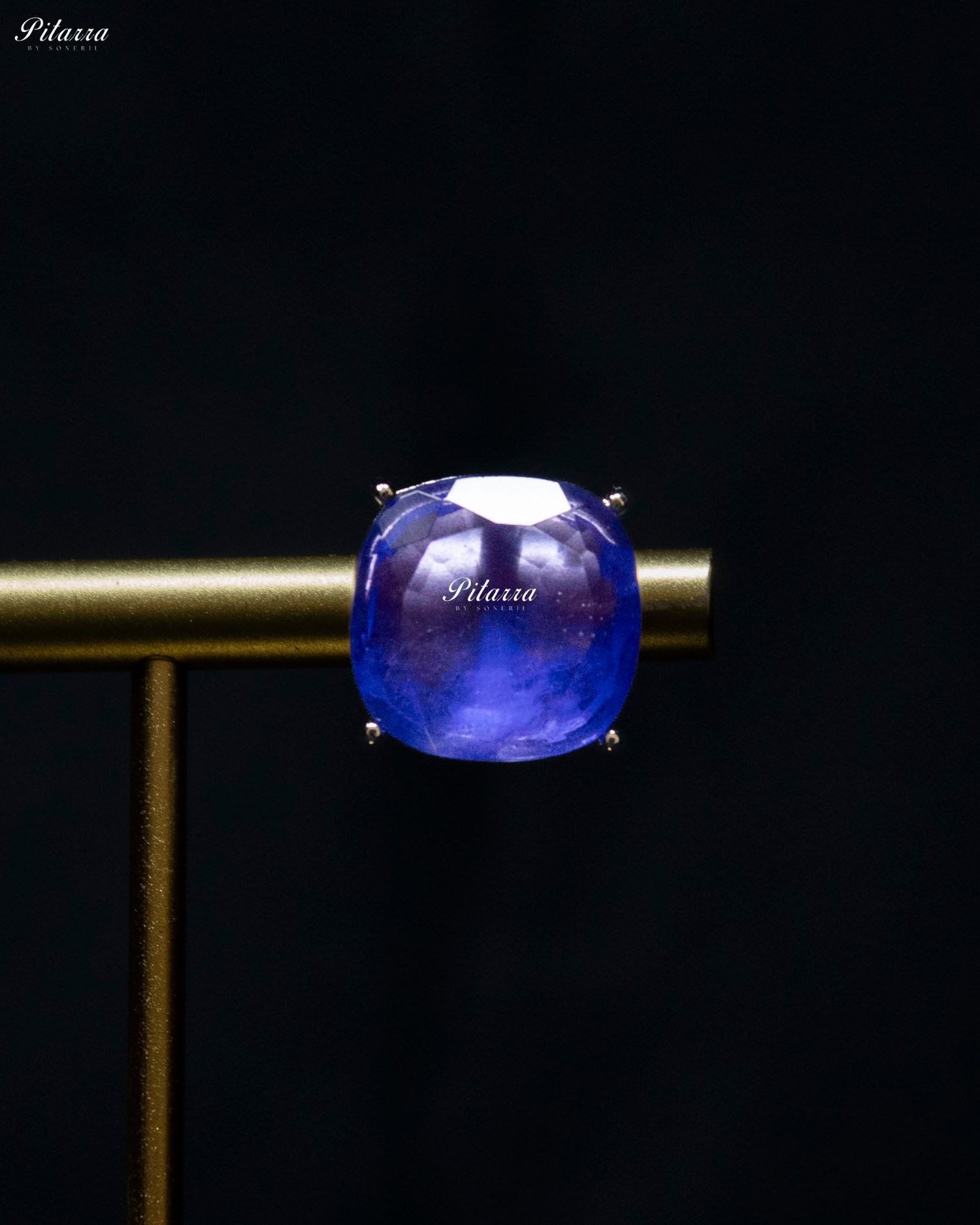 Blue Square Stone Premium Crystal Necklace Set