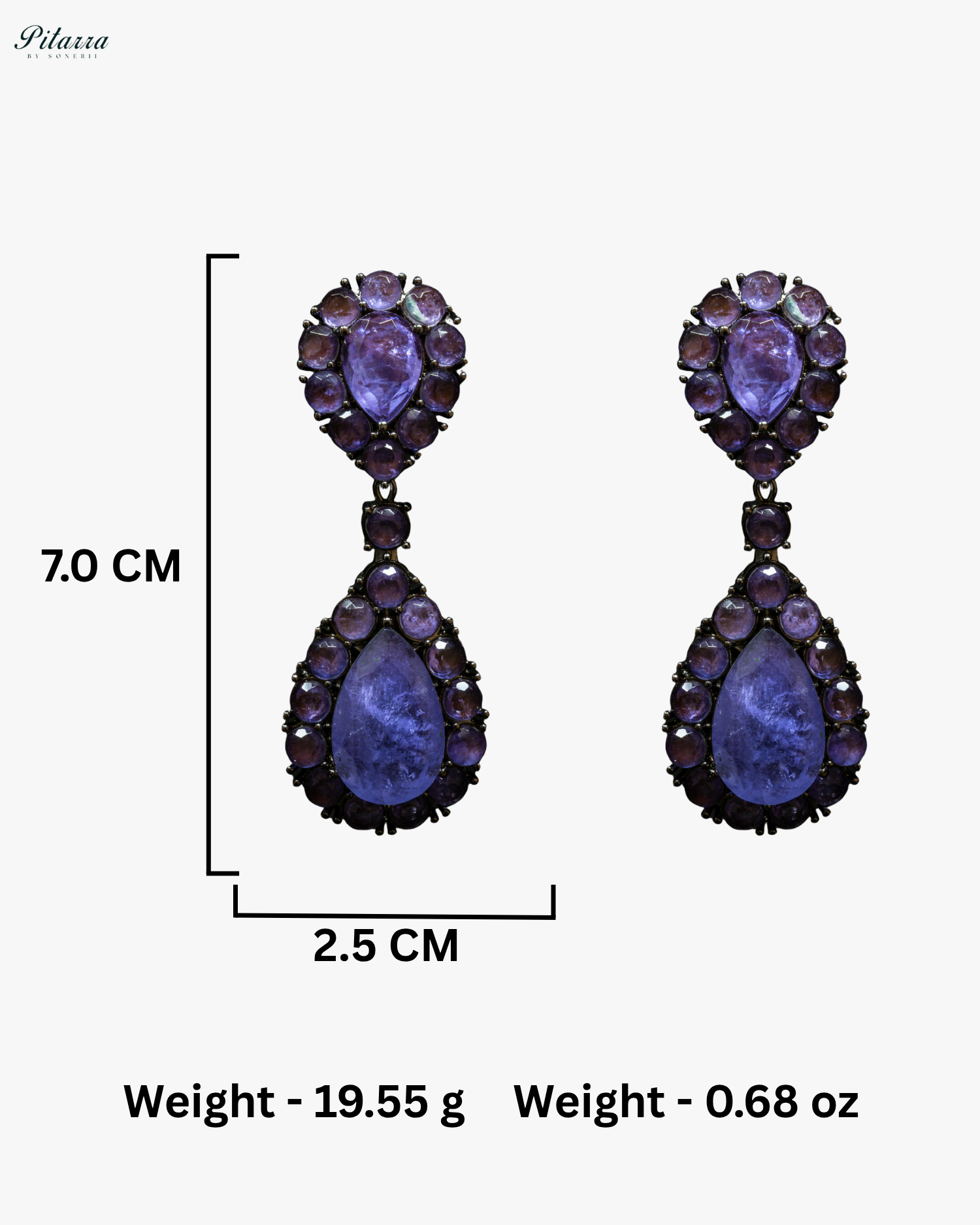 Blue Drop Doublet CZ Crystal Dangle Earrings