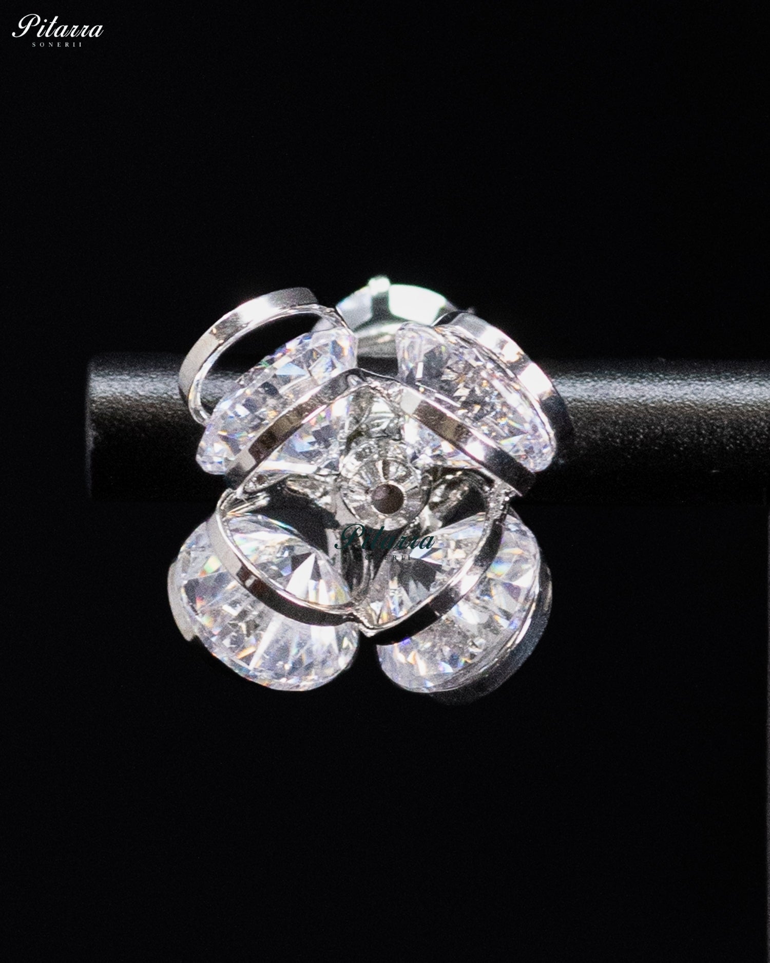 Crystal Cluster Flower Stud Earrings