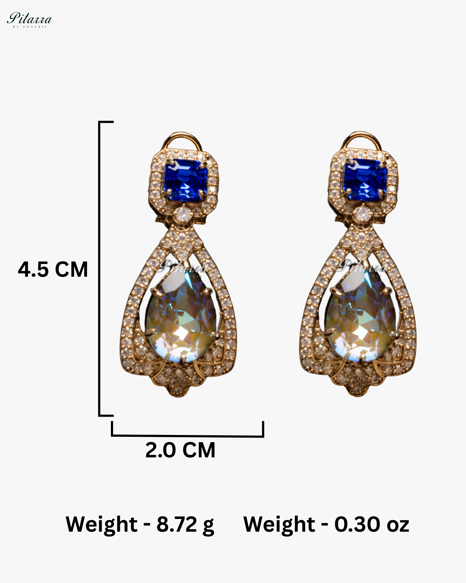 Blue Stone Layered Zircon Necklace Set