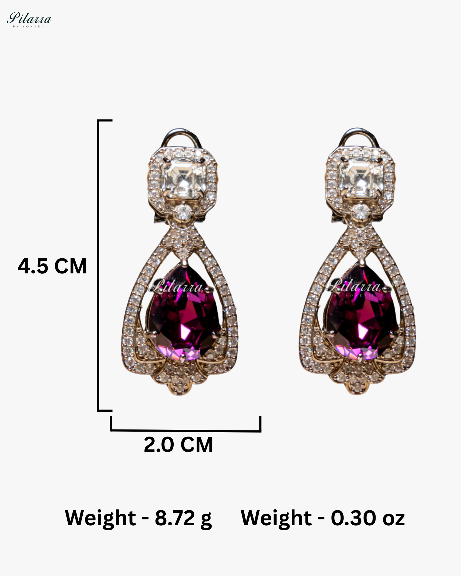 Amethyst Stone Layered Zircon Necklace Set