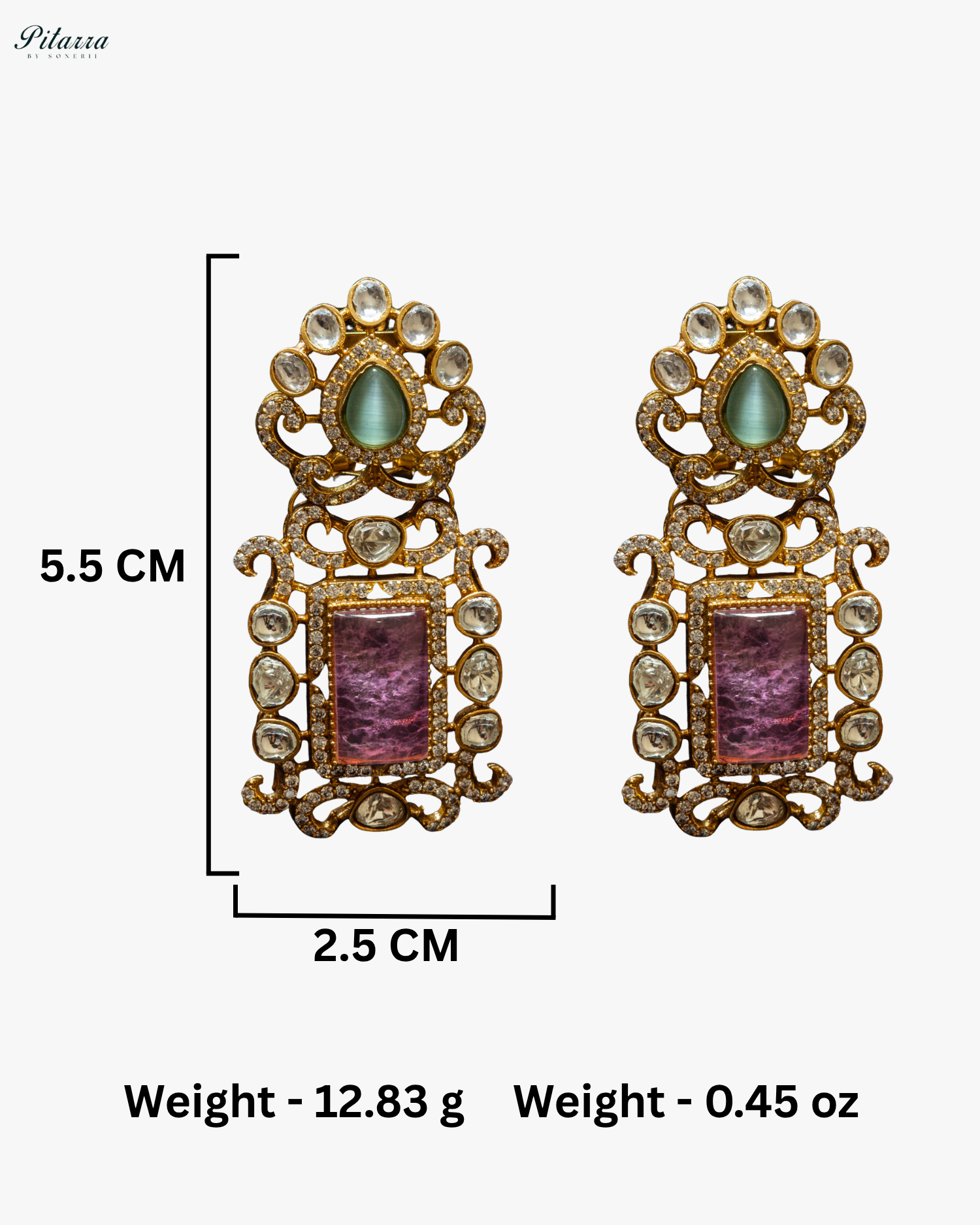 Pink Stone Green Beads Polki Kundan Necklace Set