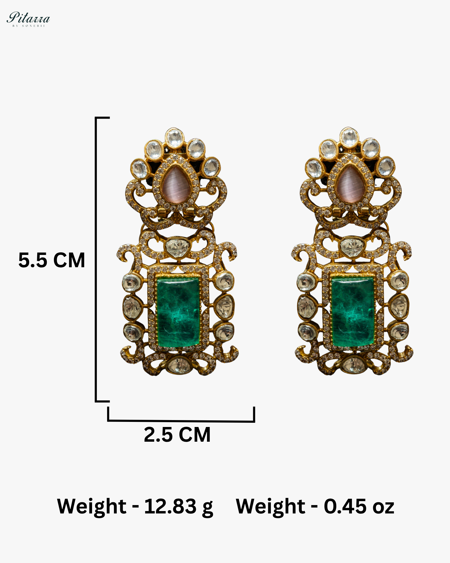 Green Stone Pink Beads Polki Kundan Necklace Set