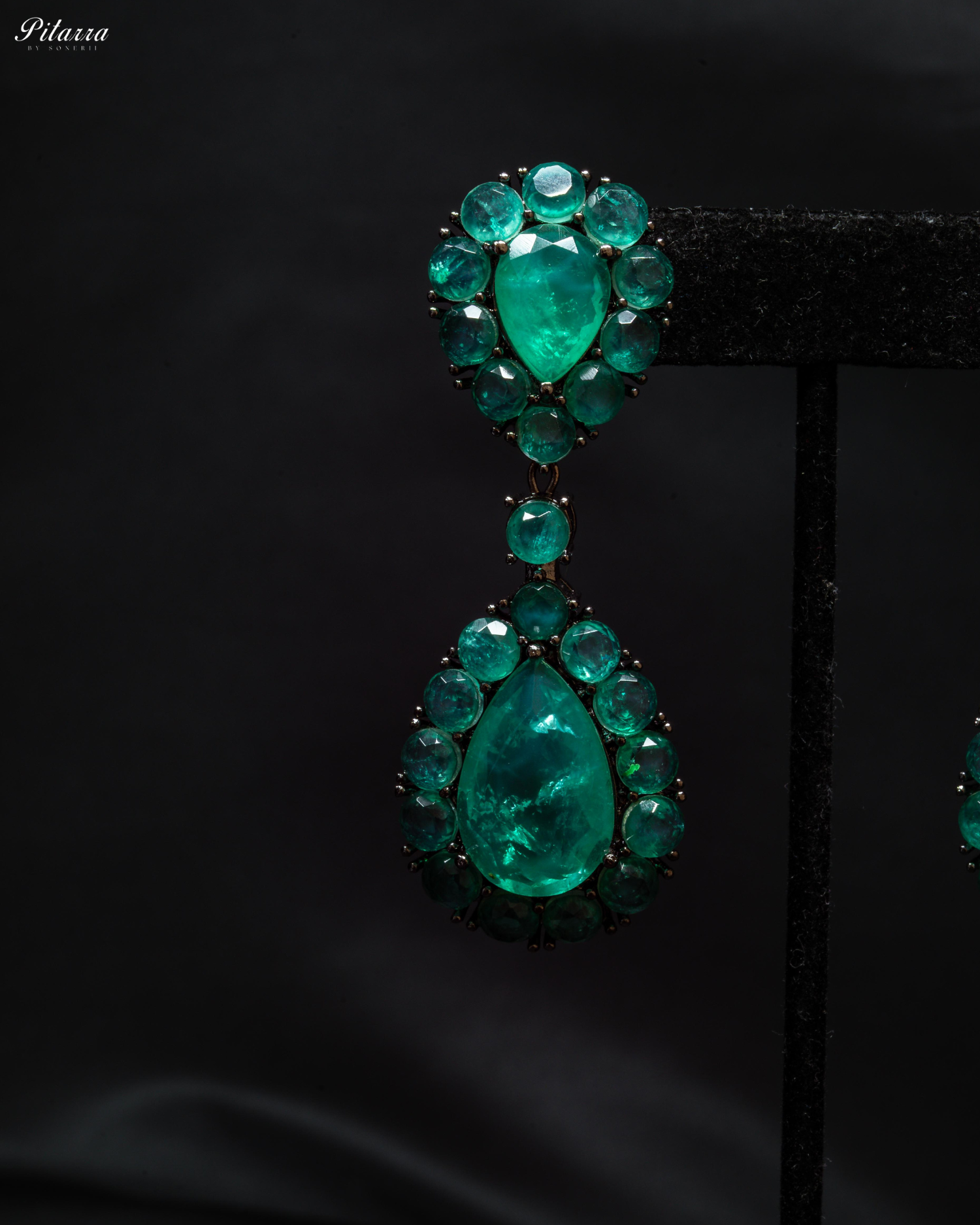 Mint Green Color Drop Doublet CZ Crystal Dangle Earrings
