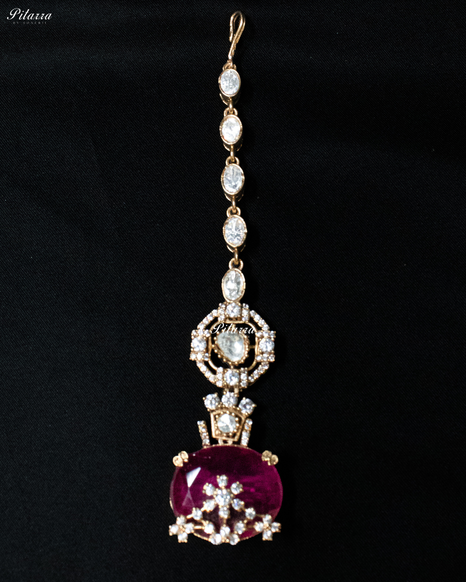 Pink Big Stone Victorian Polki Kundan Necklace Set