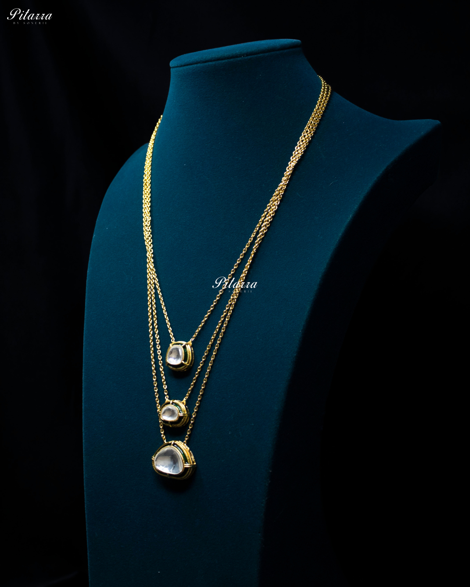 Six Layered Cascade Kundan Chain Necklace
