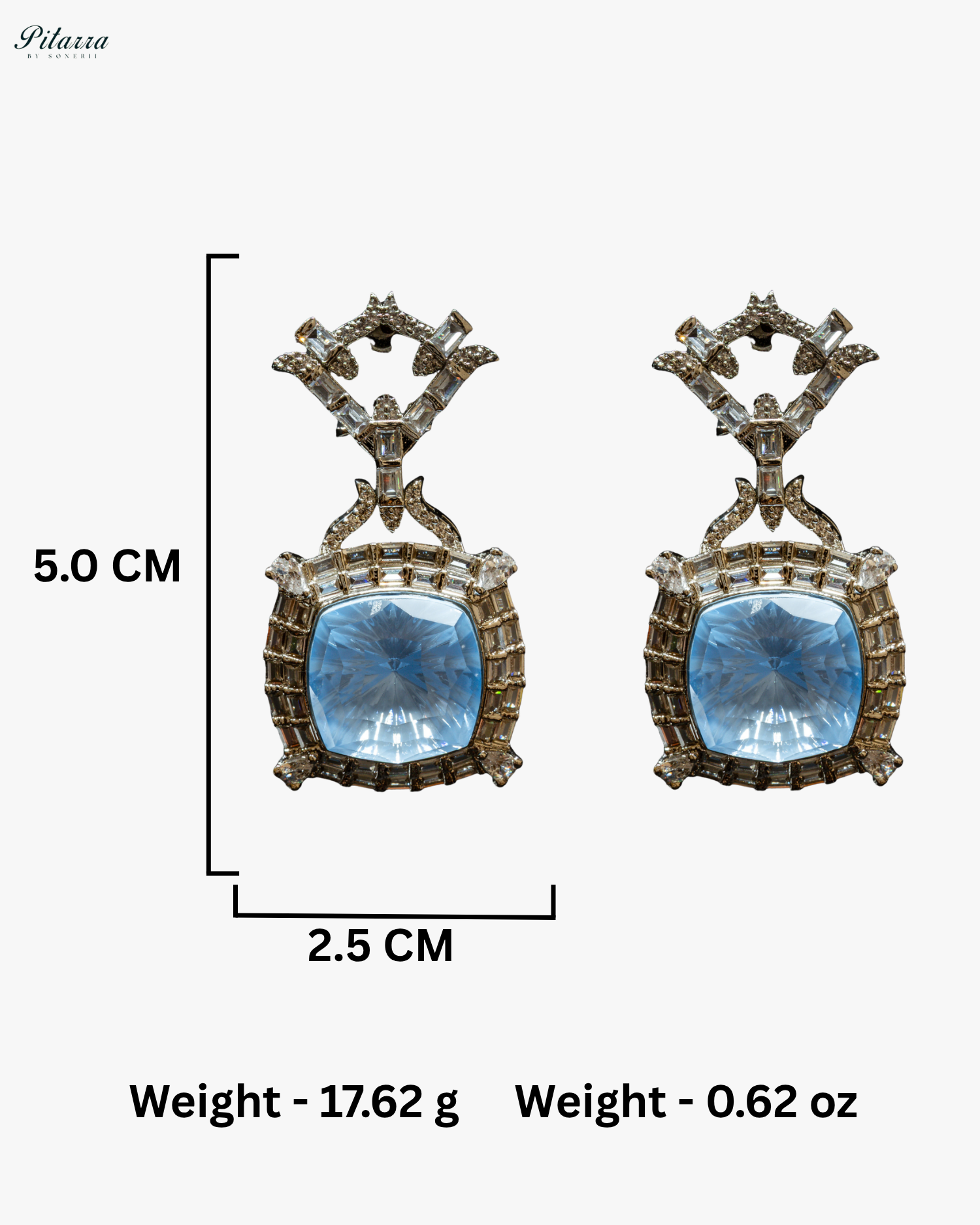 Multicolor Finish Sky Blue Stone Zircon Long Necklace Set