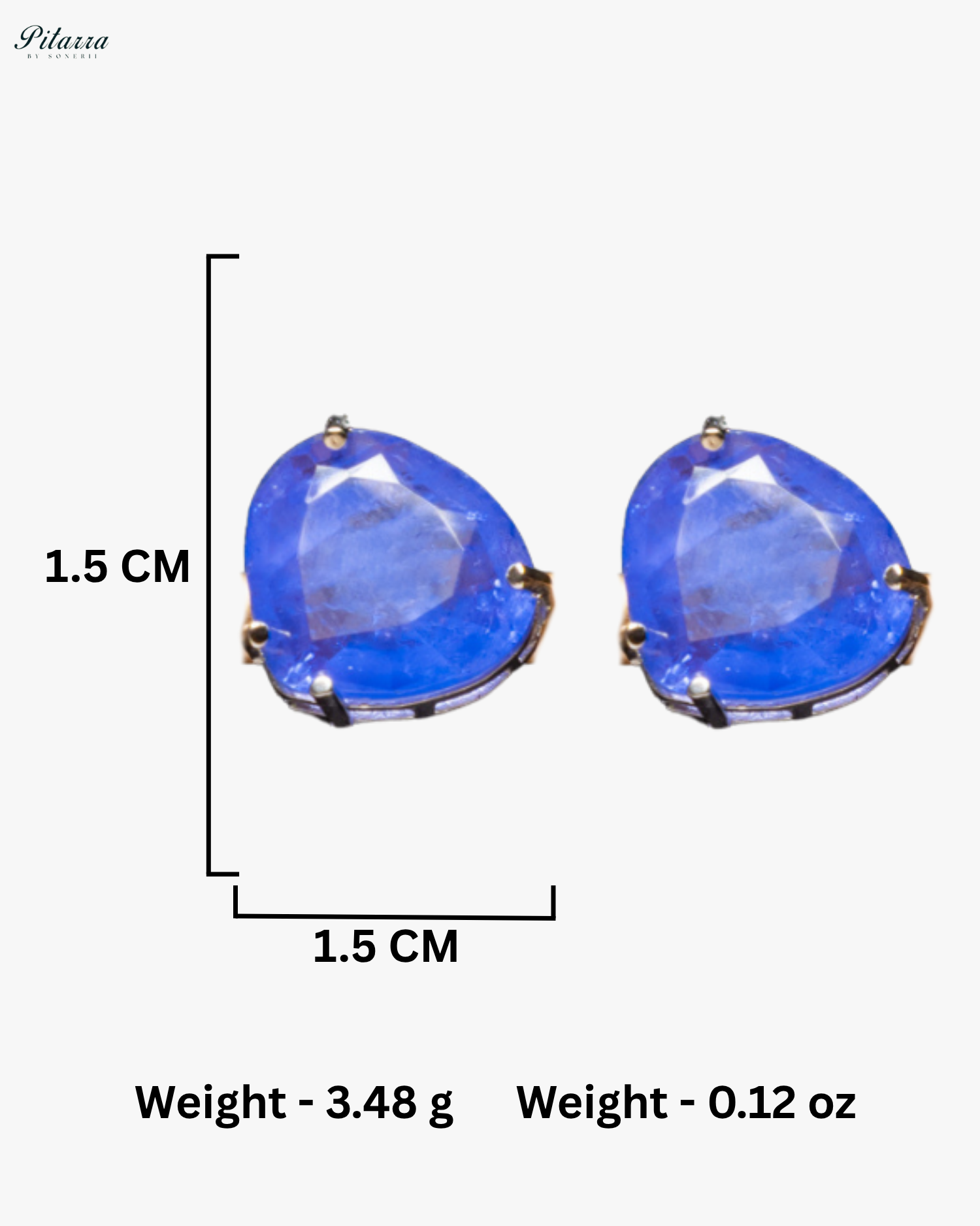 Blue Stone White Heartline Zircon Necklace Set