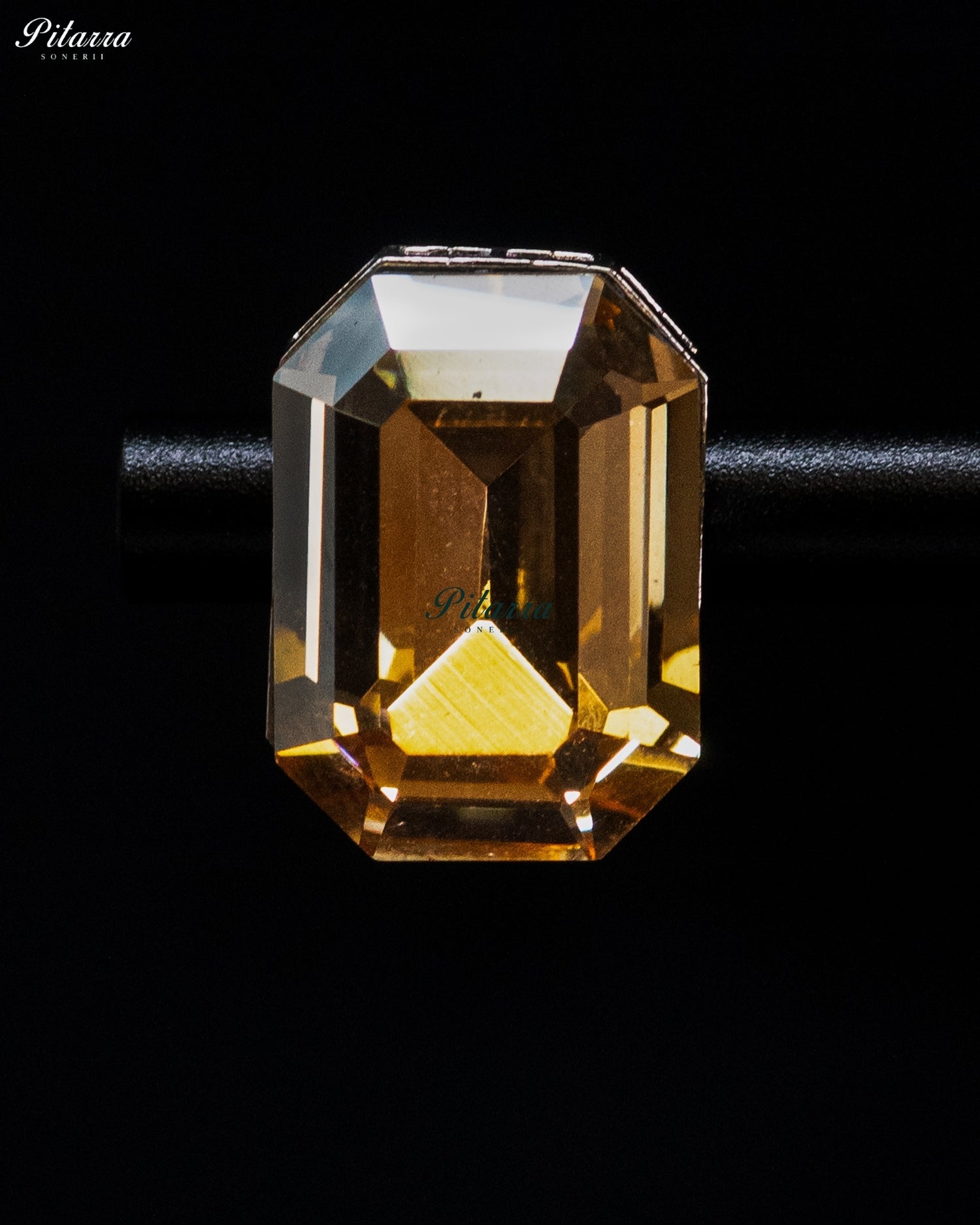 Golden Yellow Emerald-Cut Crystal Statement Earrings