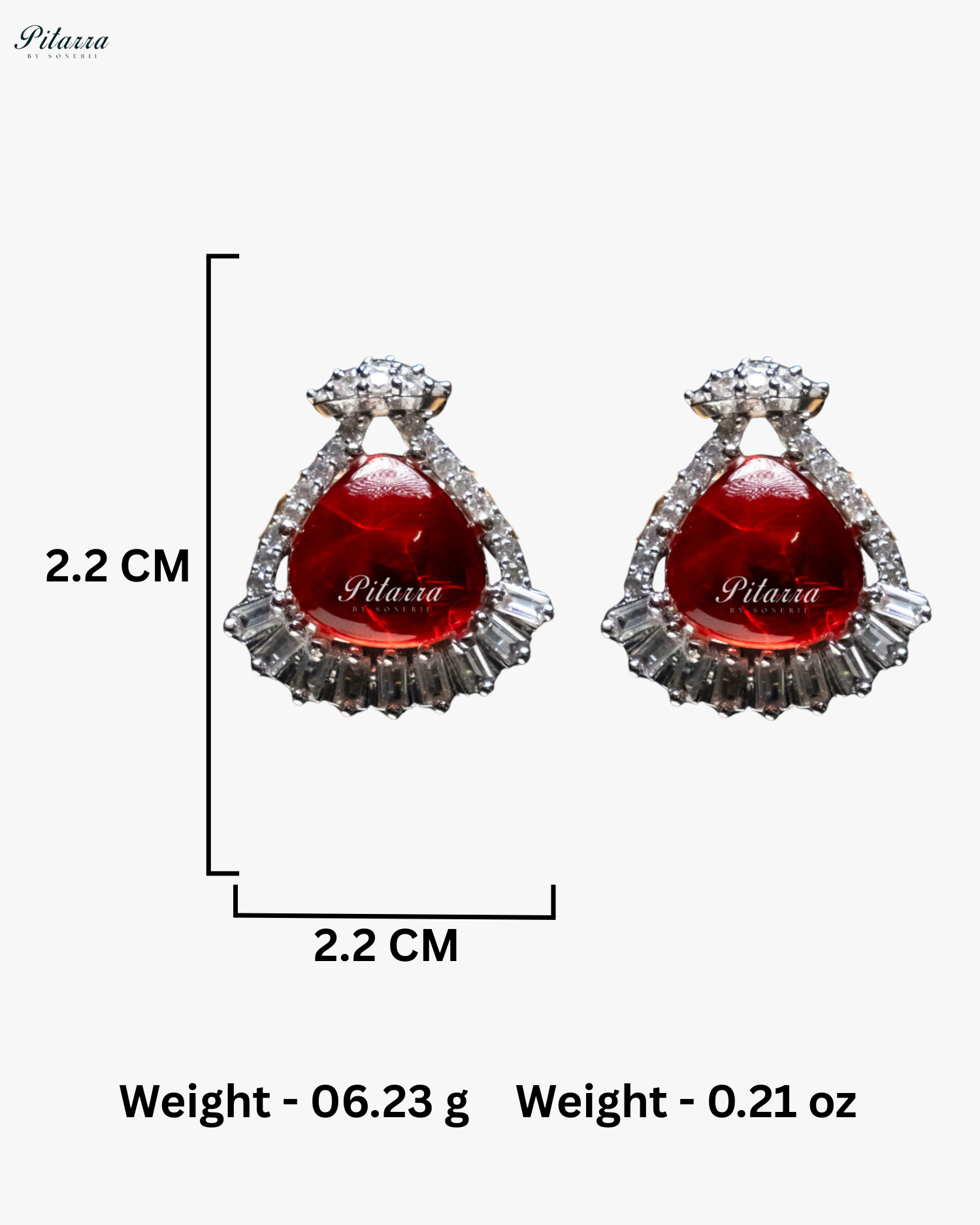 Red Stone Red Elegant Pearl Pendent Necklace Set