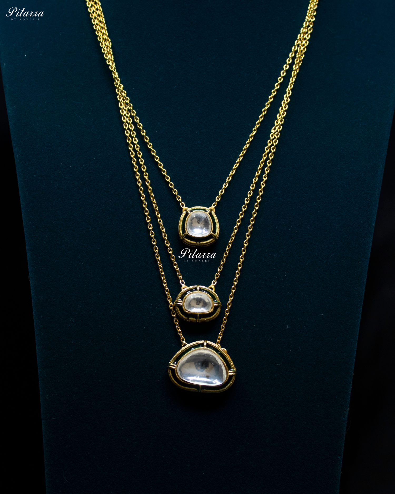 Six Layered Cascade Kundan Chain Necklace