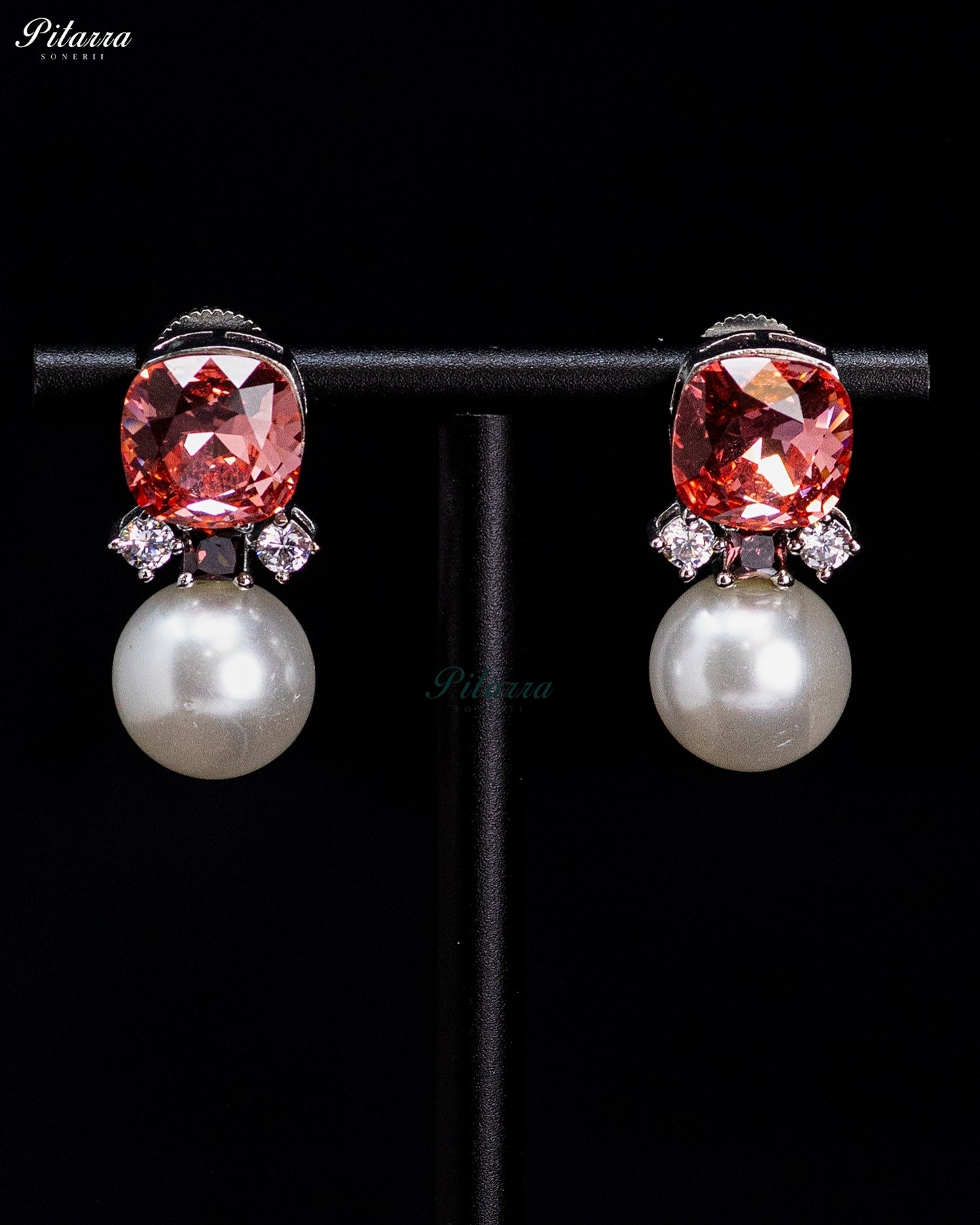 Rose Pearl Radiance Crystal Earrings