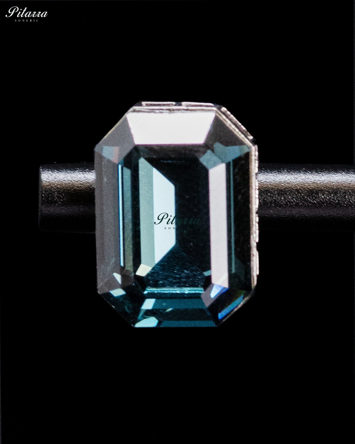 Blue Emerald-Cut Crystal Statement Earrings