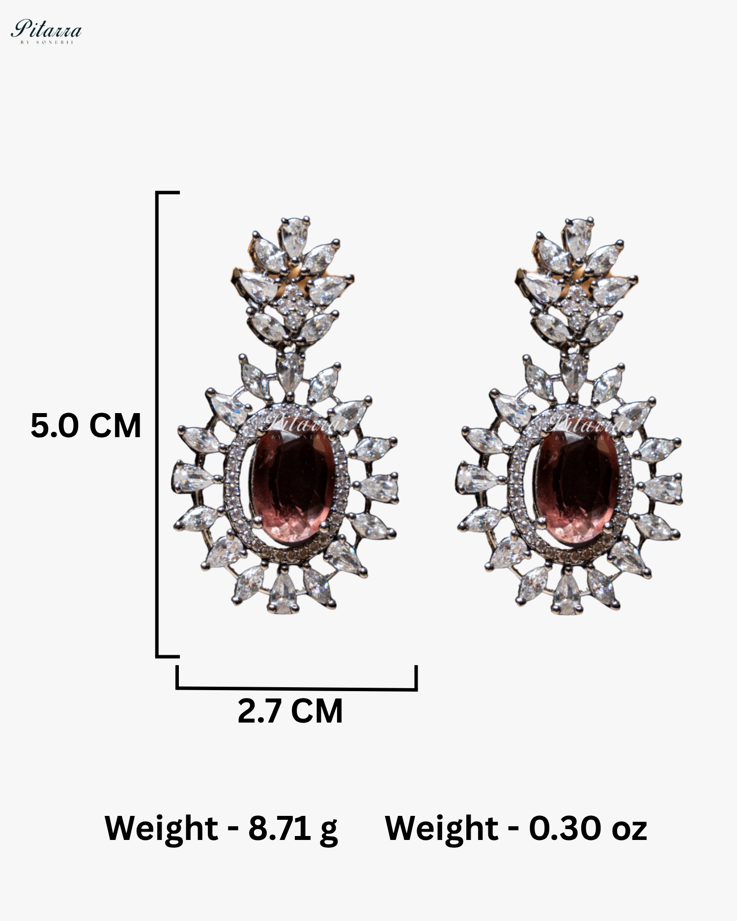 Brown Color Stones Dazzling Cubic Zirconia Necklace Set