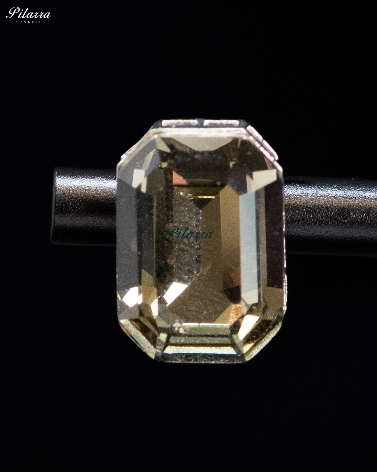 Champagne Emerald-Cut Crystal Statement Earrings