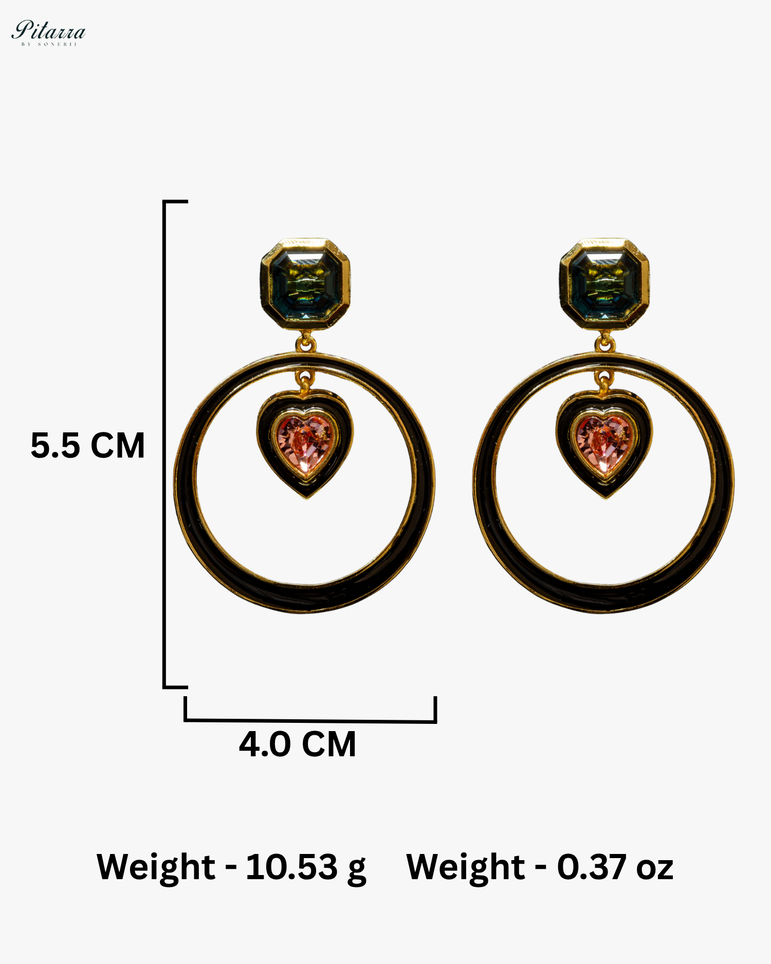 Navy Blue and Peach Crystal Hope Earrings