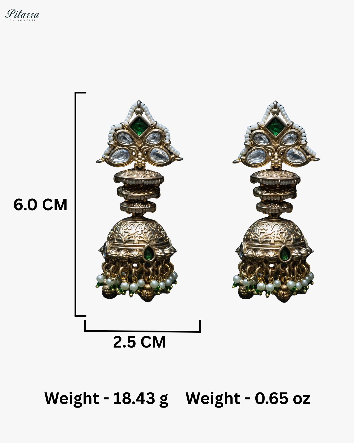 Emerald Stone Gold Finish White Pearl Kundan Necklace Set