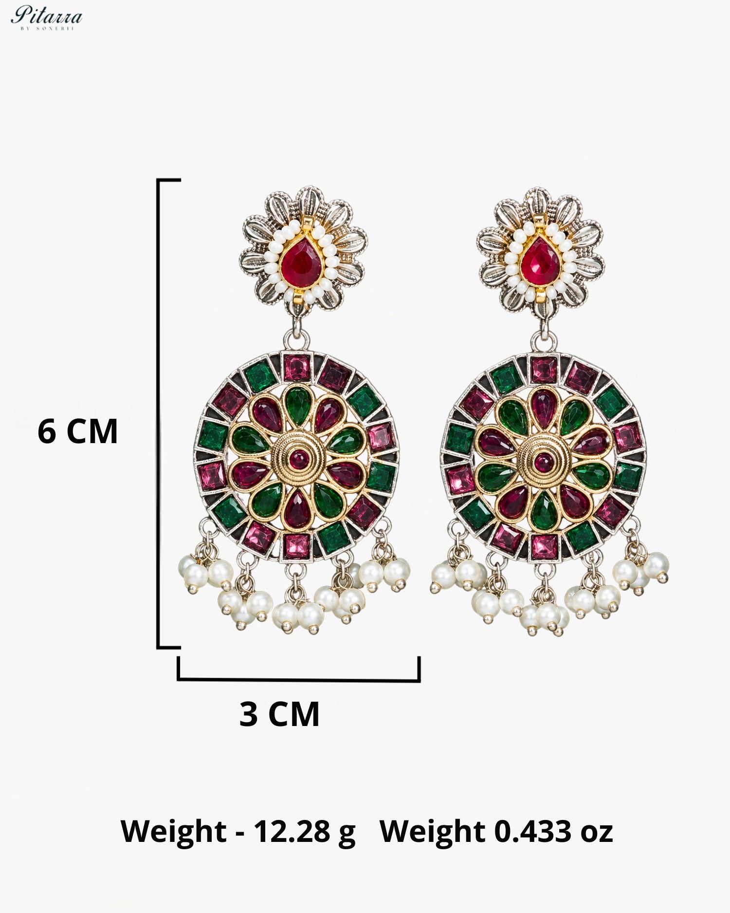 Royal Peacock Silver Look Alike Statement Necklace Set