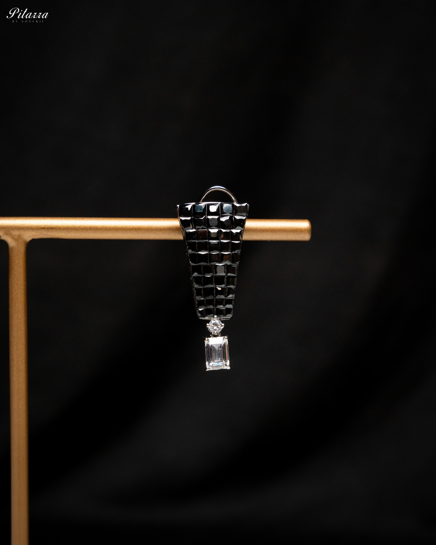 Black CZ Choker Set_Zoom Earrings