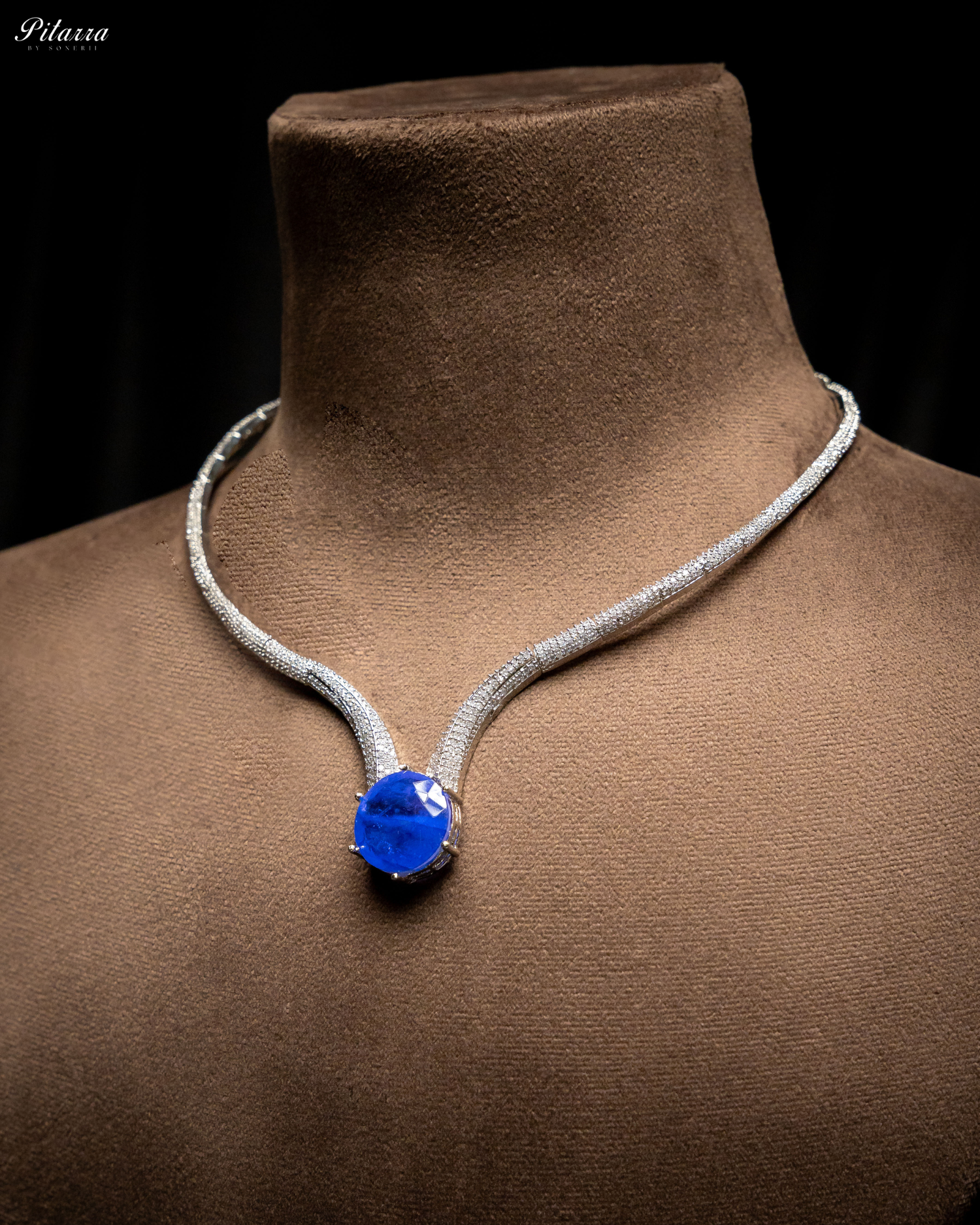 Blue Drop Stone CZ Necklace Set_Necklace Image