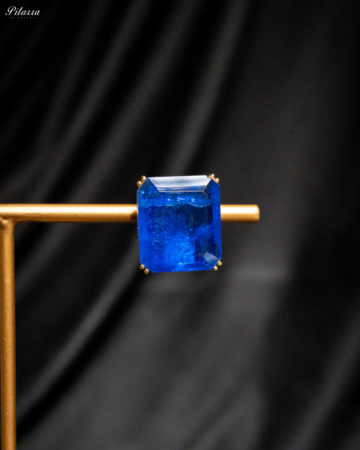 Classic Square Blue CZ Necklace Set_Zoom Earrings