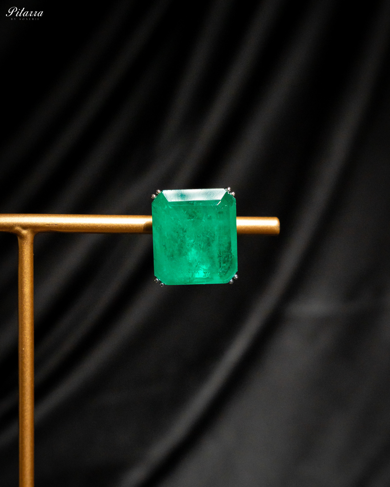 Classic Square Emerald Green CZ Necklace Set_Zoom Earrings