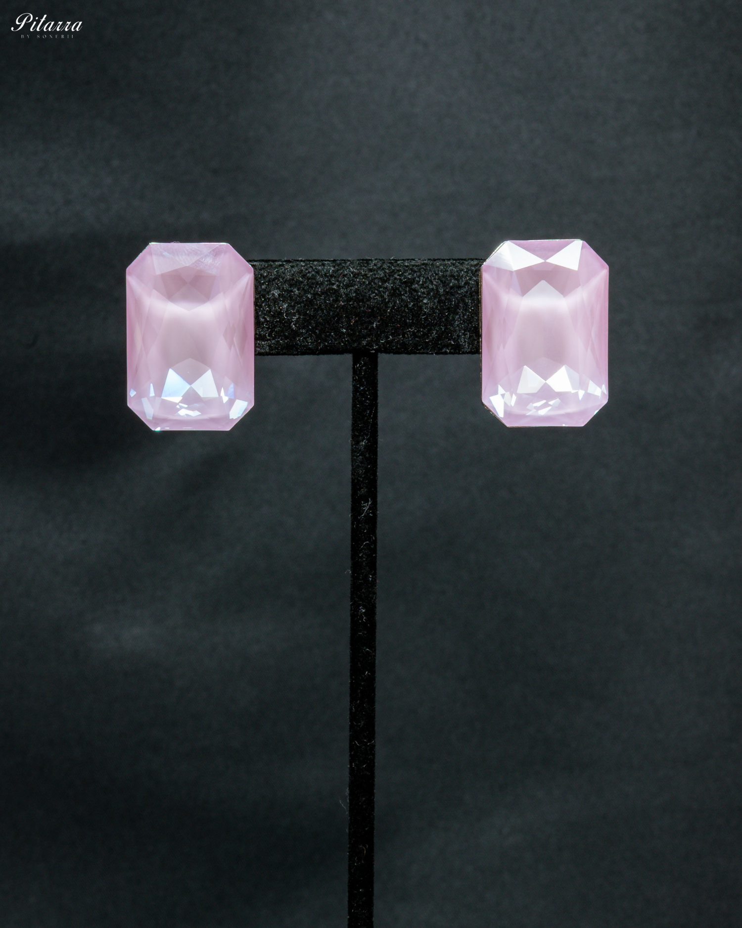 Elite Mauve Stone Crystal Choker Set_Earrings