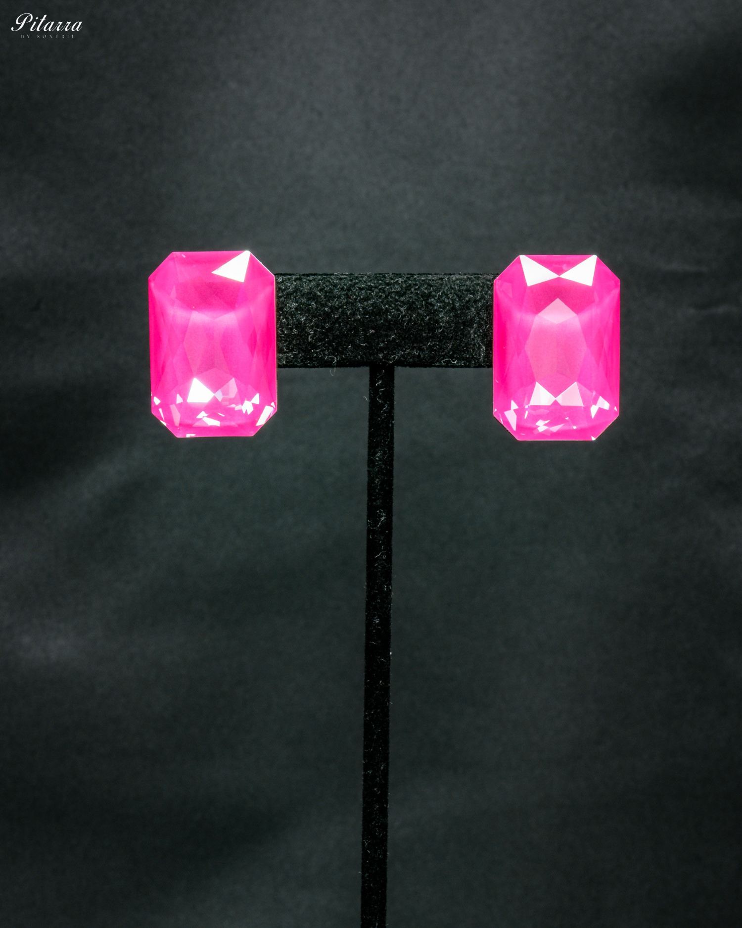 Elite Pink Stone Crystal Choker Set_Earrings