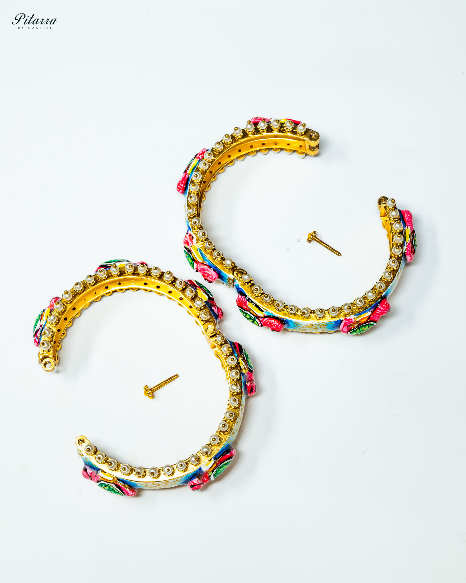 Gold Plated Bird Design Traditional Kundan Bangle_Open Image