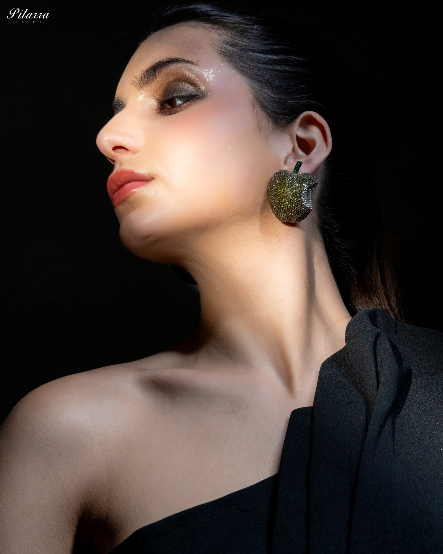Golden Victorian Polish Earrings_Side Pose