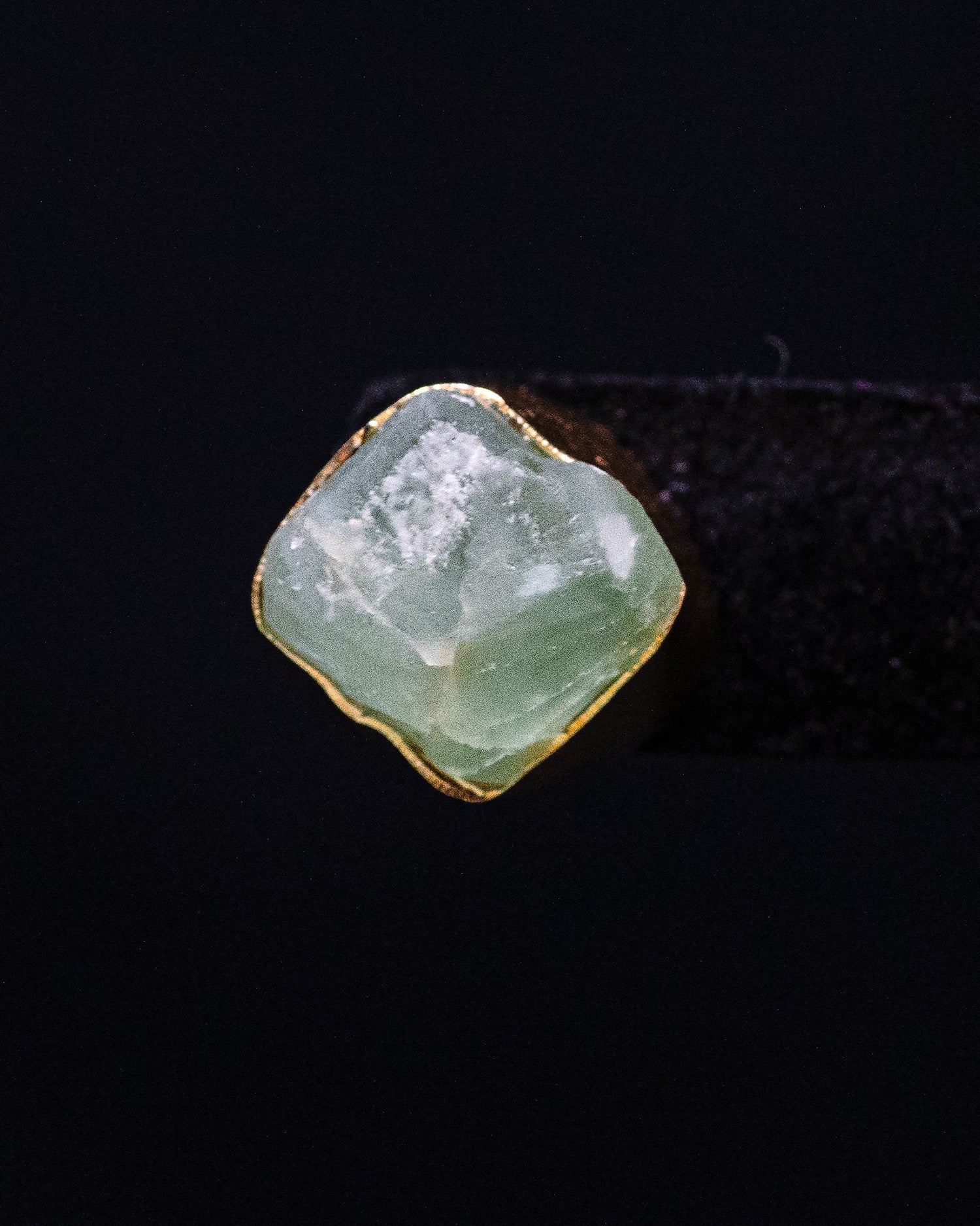 Gold Plated Aqua Raw Stone Collar Pendant Set