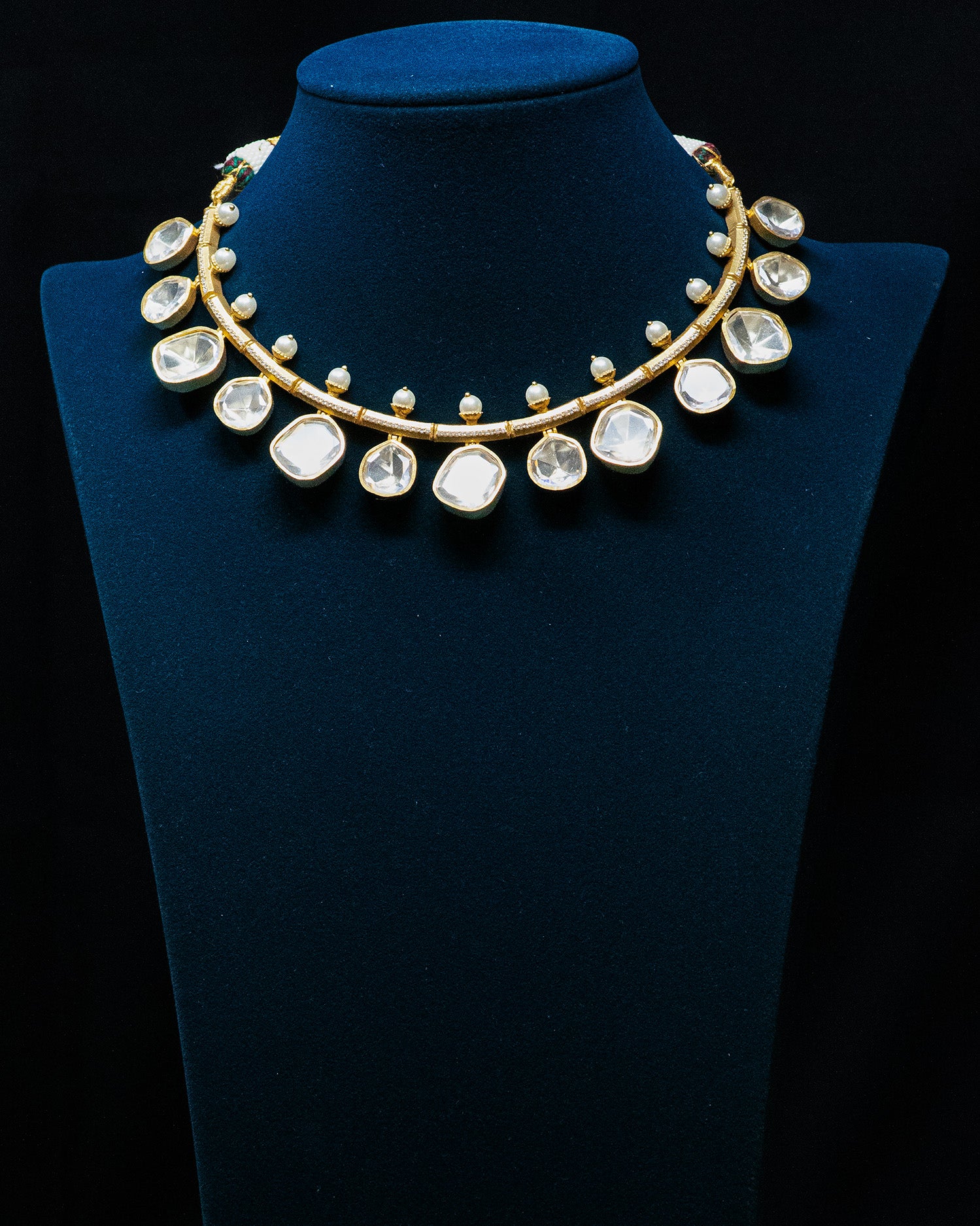 Classic Uncut Kundan & Pearl Gold Toned Choker Set