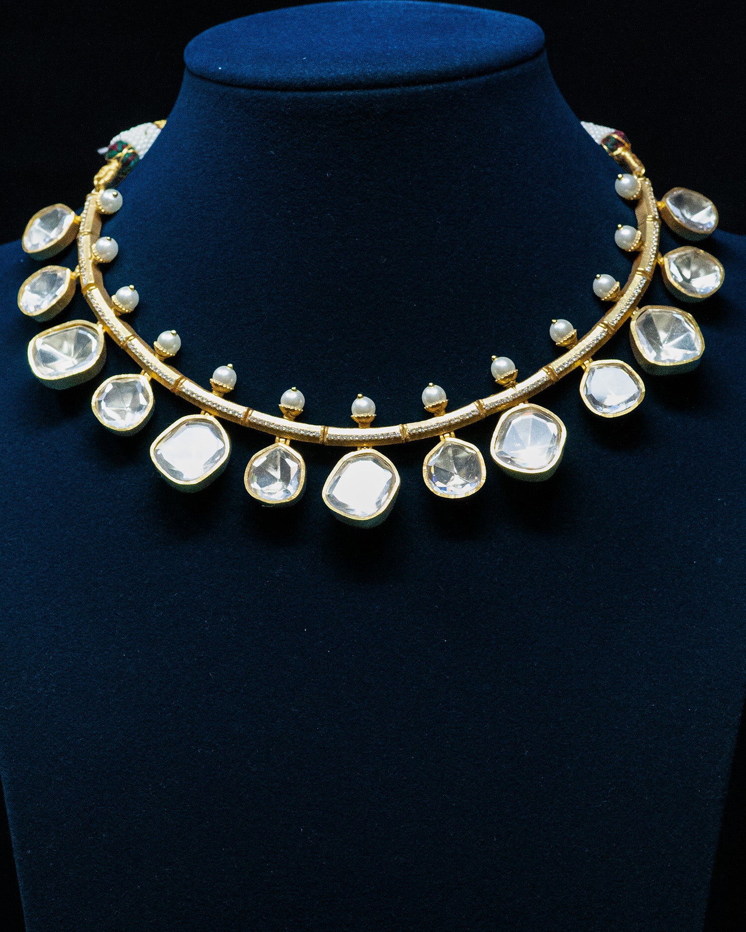 Classic Uncut Kundan & Pearl Gold Toned Choker Set